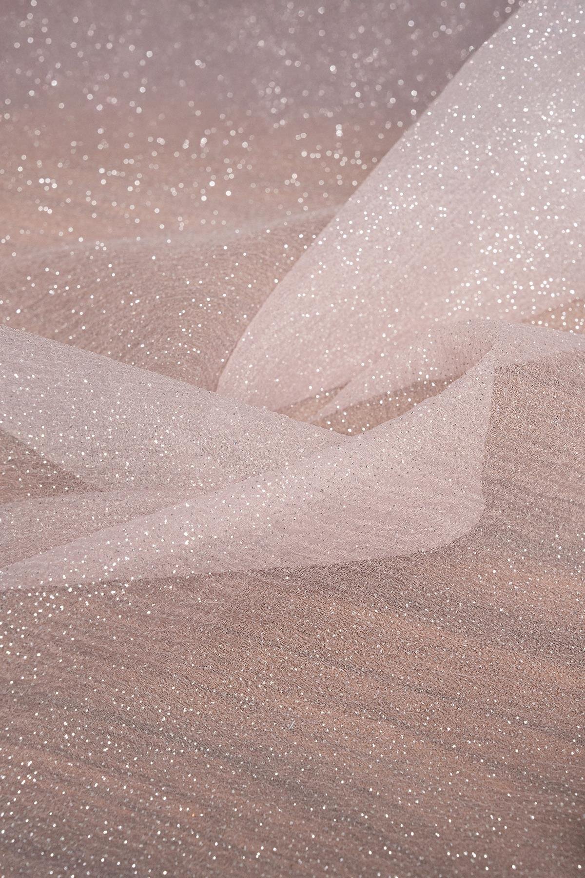 SİMLİ DALYA ORGANZE C#15 PUDRA - Kumaş Deposu