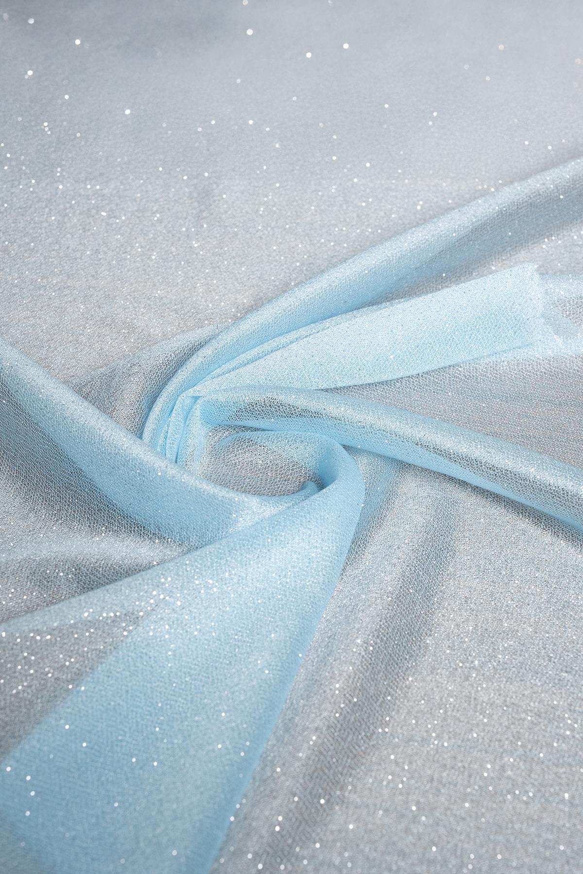 Violet Bebe Mavisi Simli Tül  - Kumaş Deposu