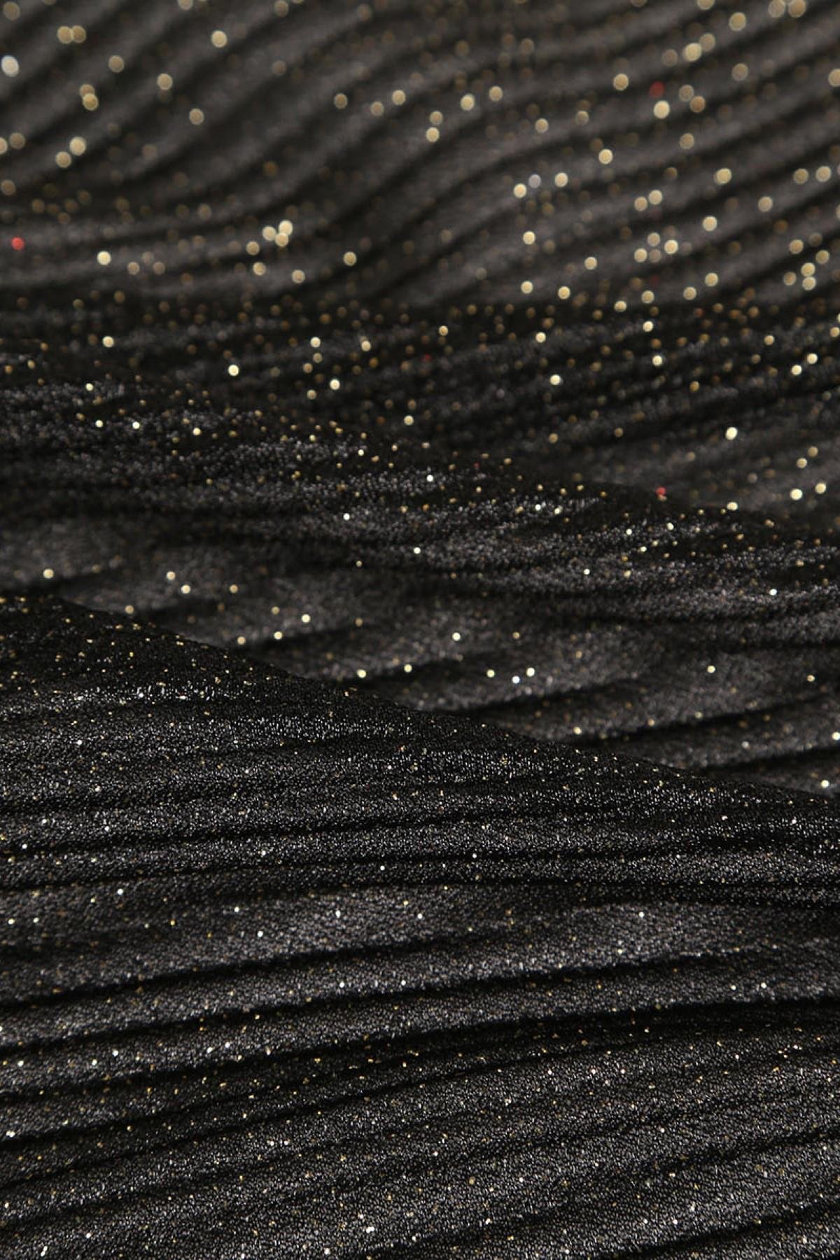 VIOLET DÜZ PLİSELİ C#11 SİYAH/GOLD  - Kumaş Deposu