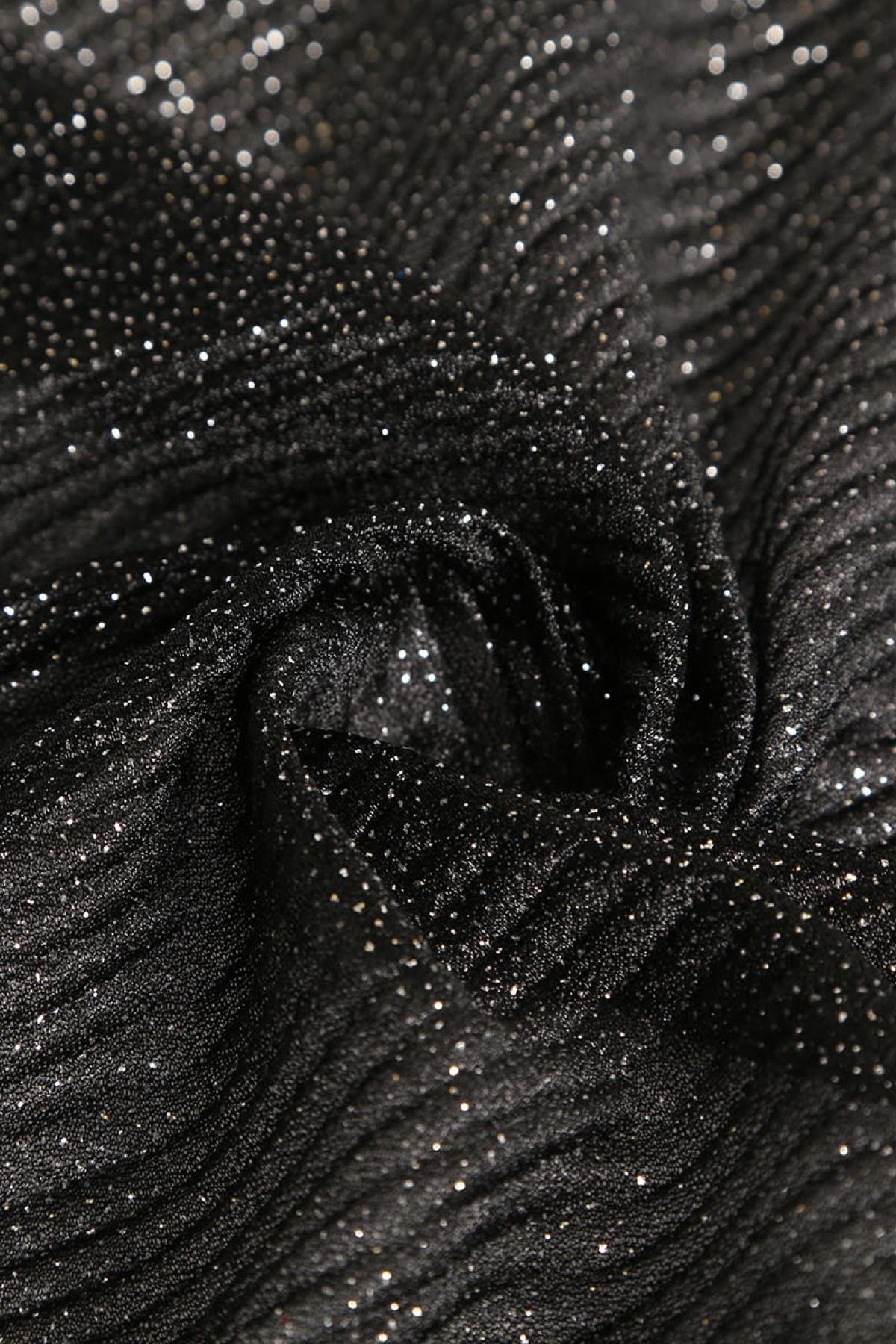 VIOLET DÜZ PLİSELİ C#12 SİYAH/GÜMÜŞ - Kumaş Deposu