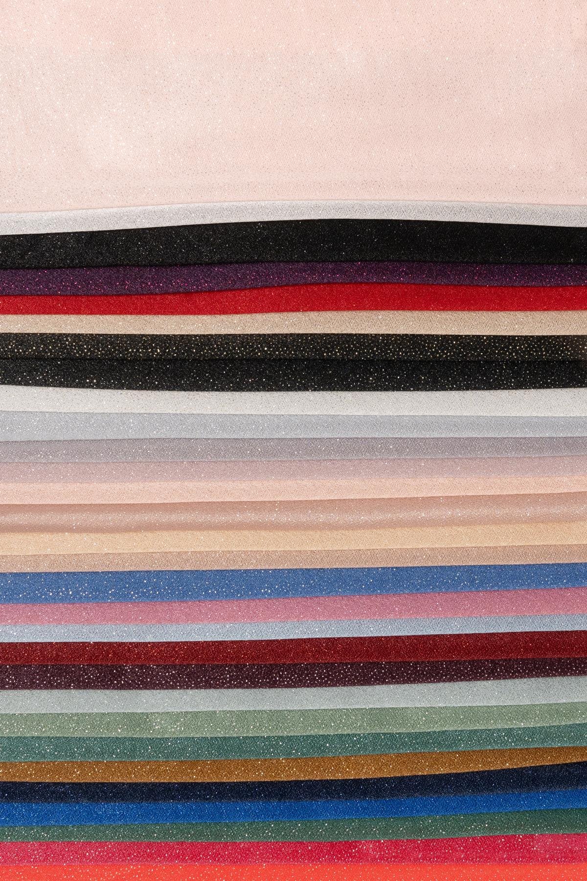 Violet Mürdüm Simli Tül - Kumaş Deposu