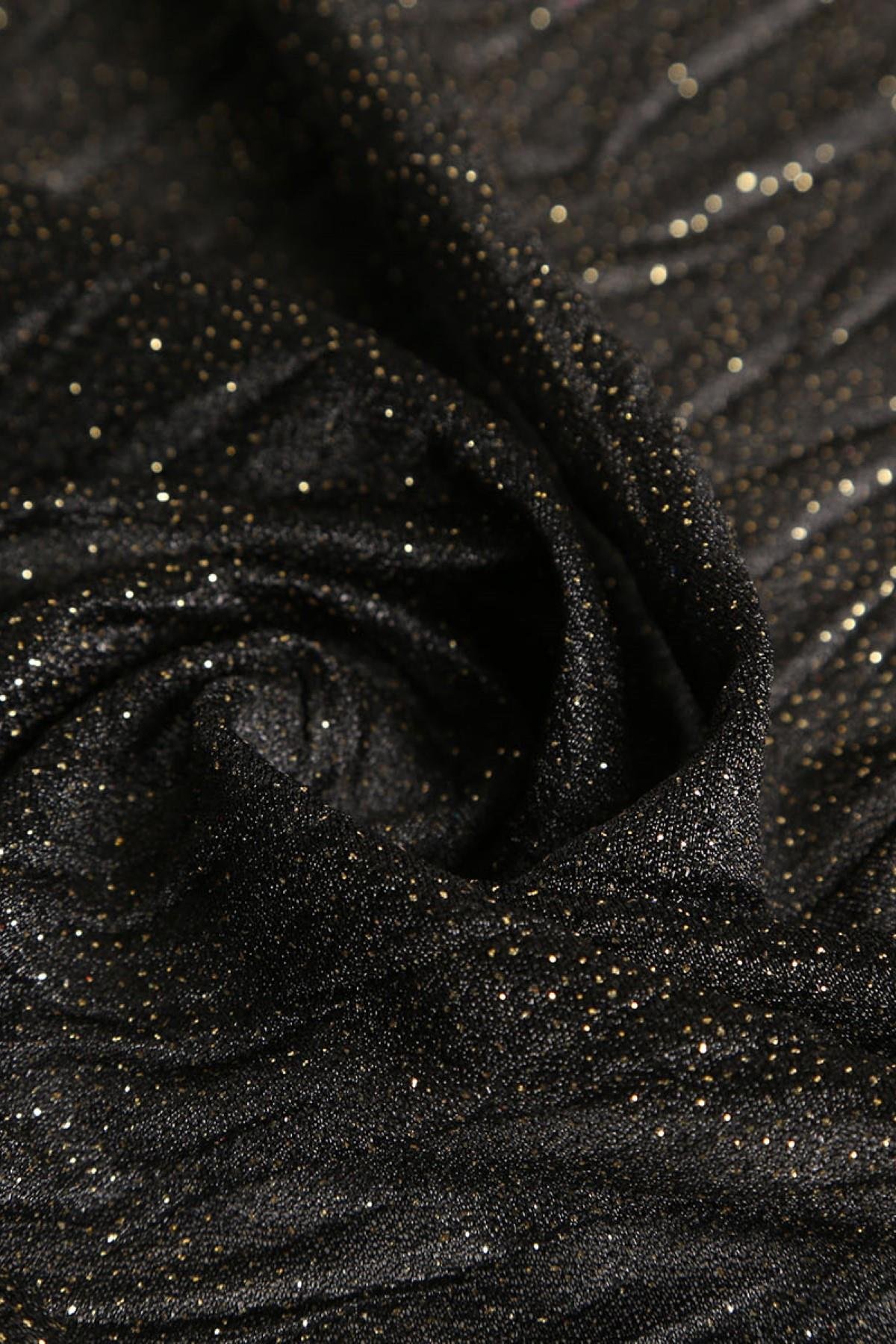 VIOLET ZİKZAK PLİSELİ C#11 SİYAH/GOLD  - Kumaş Deposu