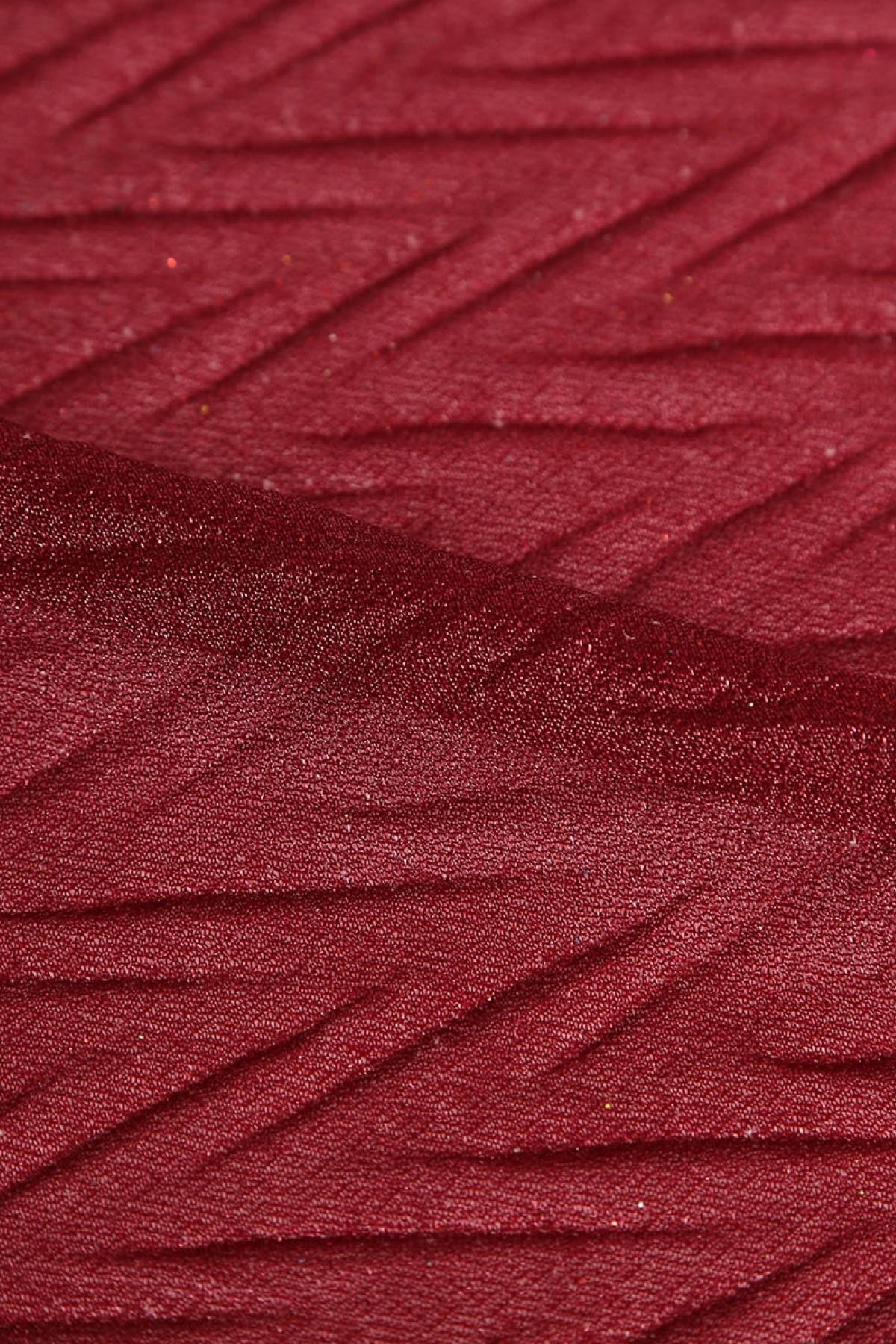 VIOLET ZİKZAK PLİSELİ C#8 KIRMIZI - Kumaş Deposu