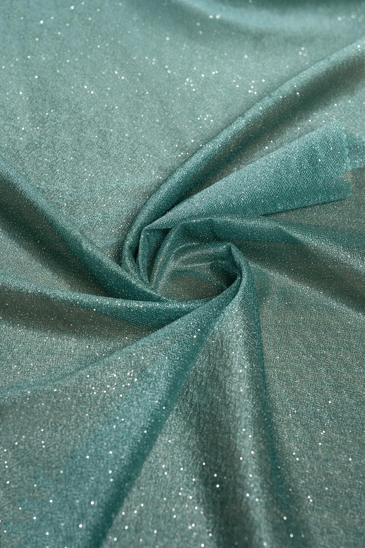 Violet Zümrüt Yeşili Simli Tül - Kumaş Deposu