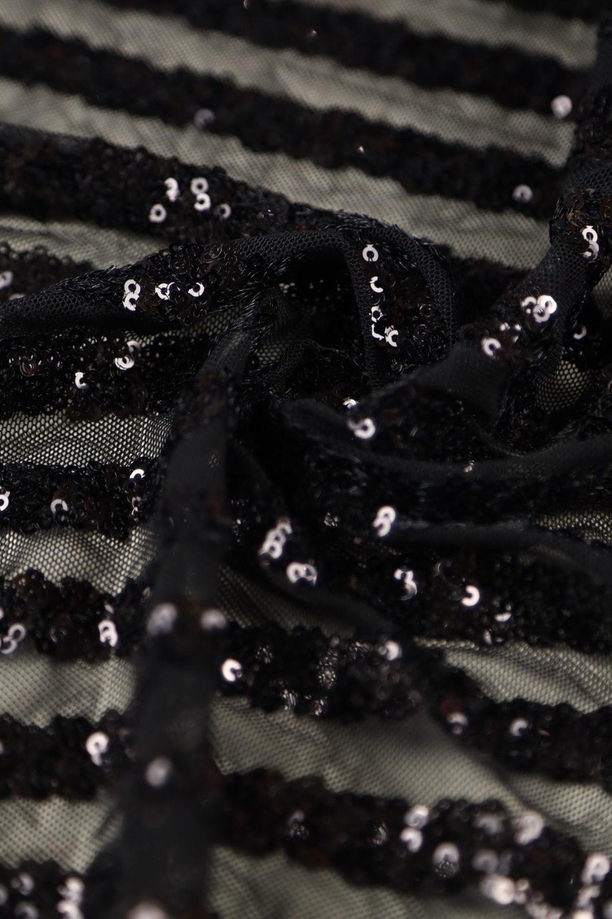 ZARA ÇİZGİLİ C#3 SİYAH - Kumaş Deposu