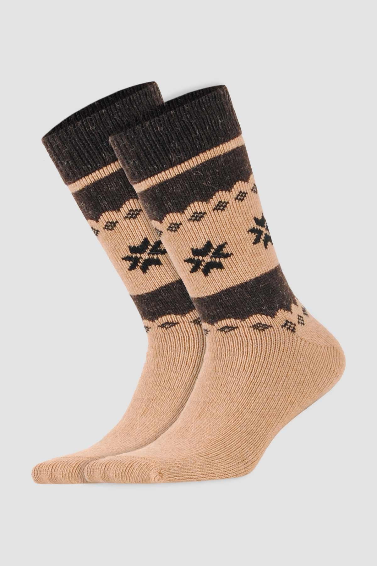 Aytuğ Men's Alpaca Feather Socket 2-pack Socks - 3097 B/K