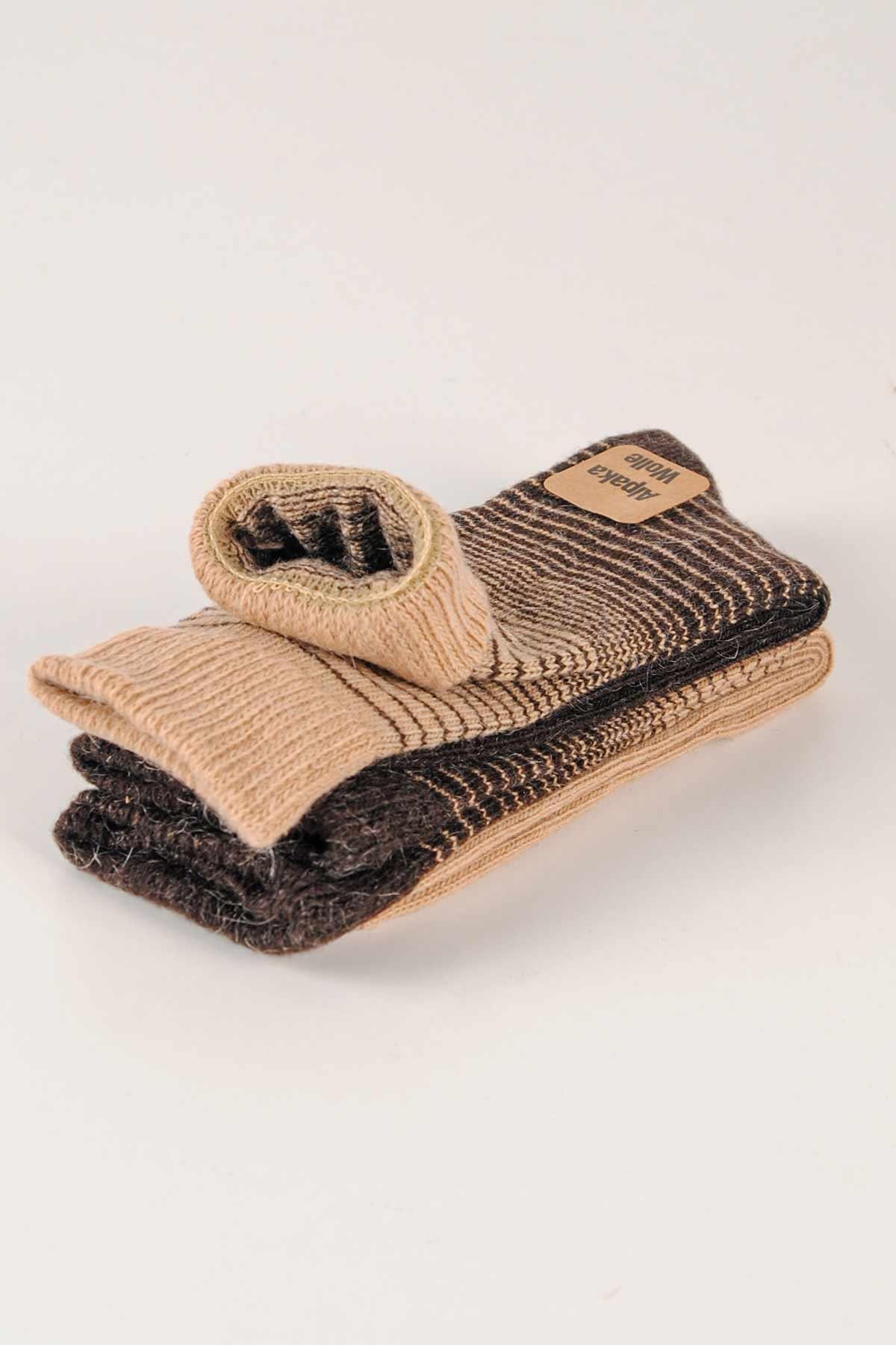 Aytuğ Herren Wintersocken aus Alpakawolle im 2'er Paket- 3098 B/K