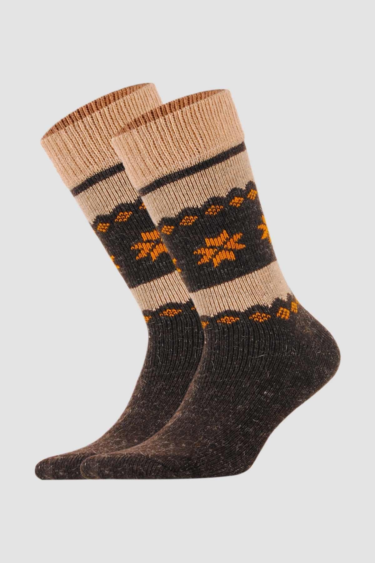 Aytuğ Men's Alpaca Feather Socket 2-pack Socks - 3097 B/K