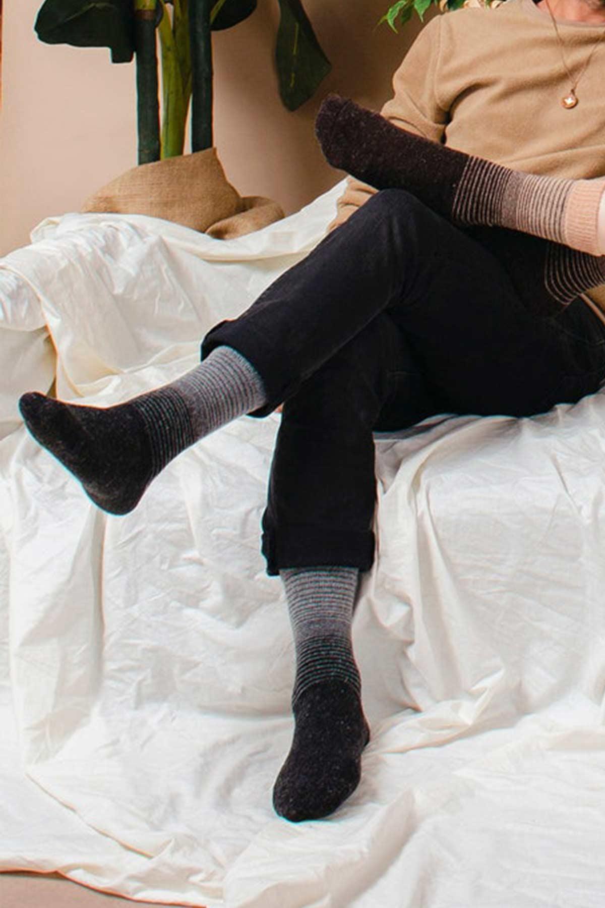 Aytuğ Herren Wintersocken aus Alpakawolle im 2'er Paket- 3098 B/K