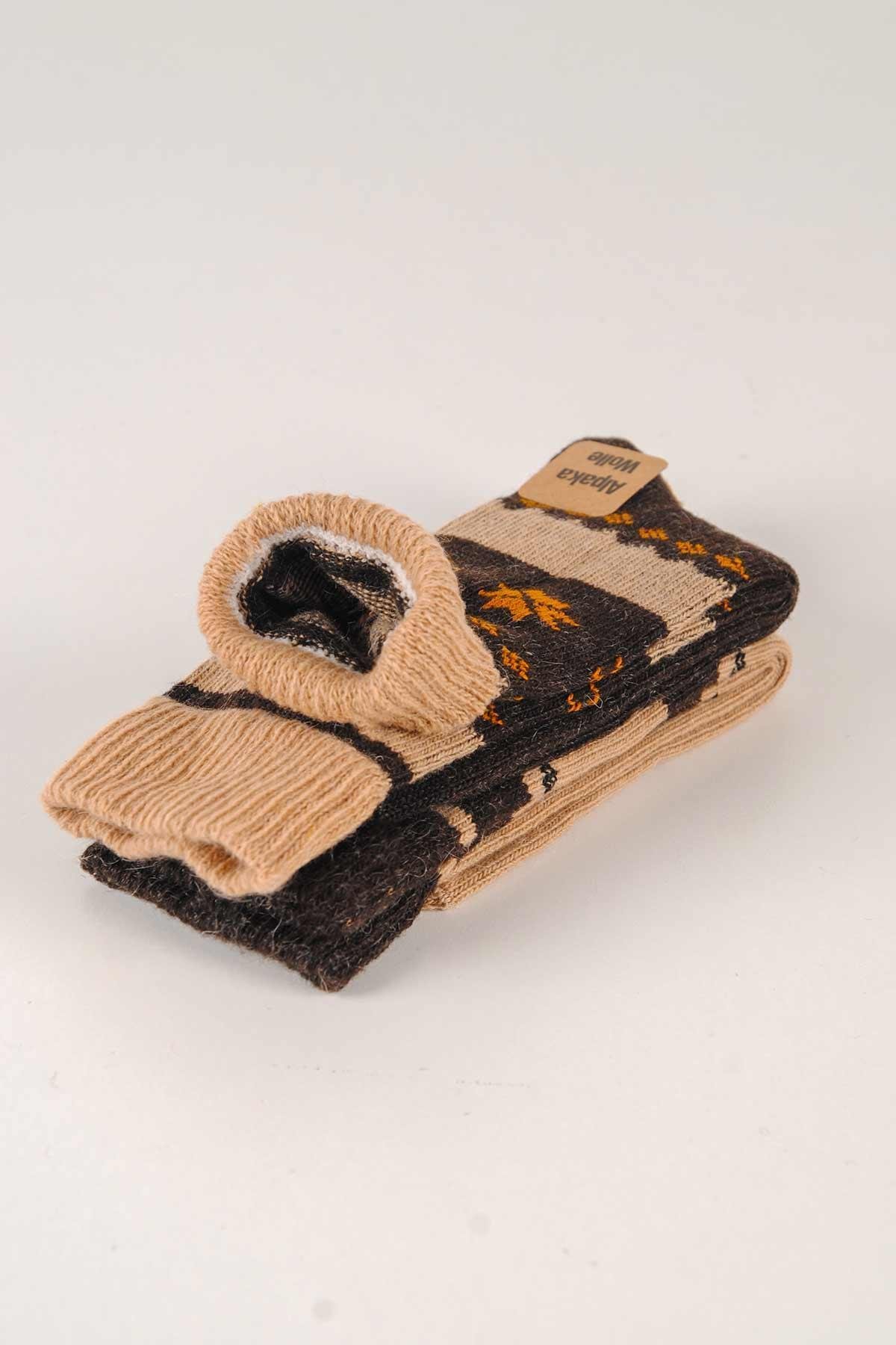 Aytuğ Men's Alpaca Feather Socket 2-pack Socks - 3097 B/K