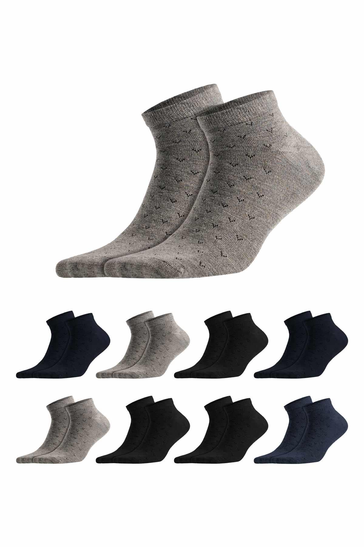 Aytuğ Men's Bamboo 8 Pairs Booties Socks With Special Box 14248-3