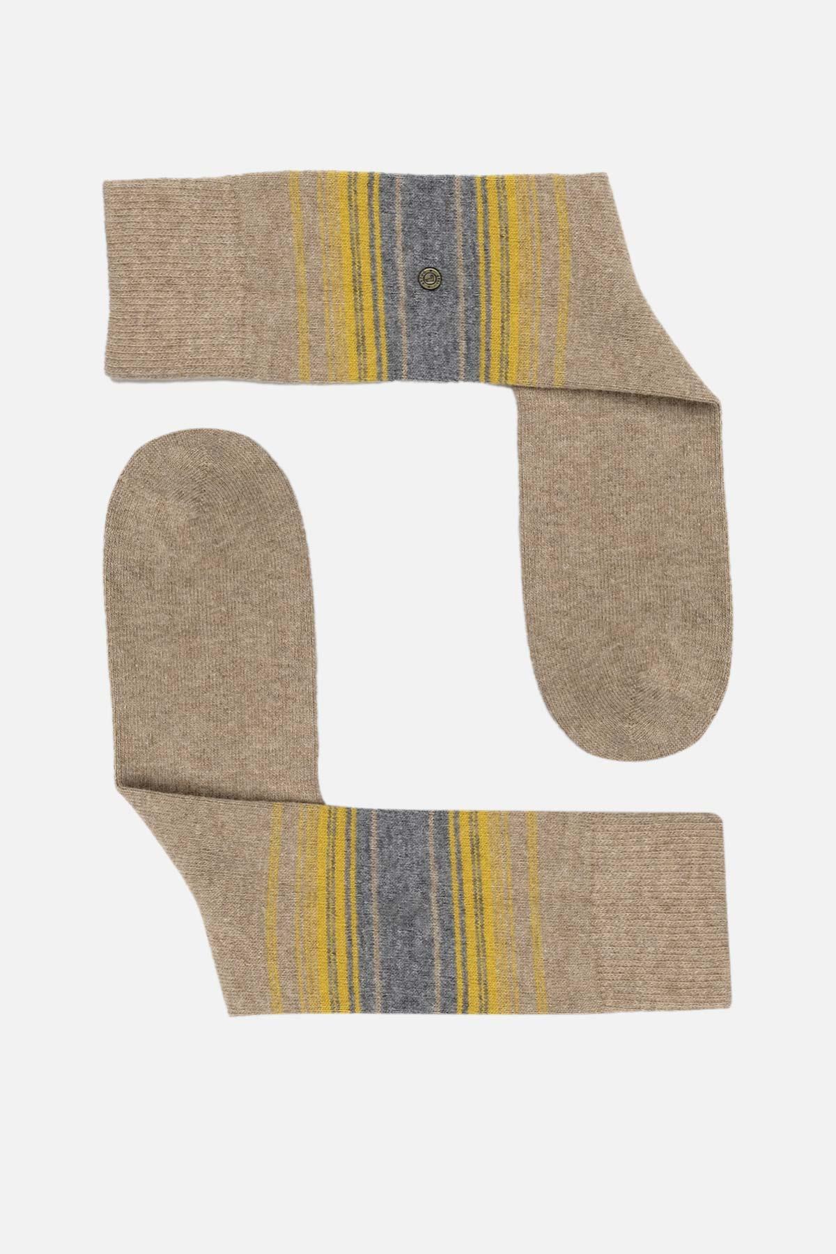 Aytuğ Erkek Koyun Yünü (Lambswool) Tekli Bej Soket Çorap - A-25095-B