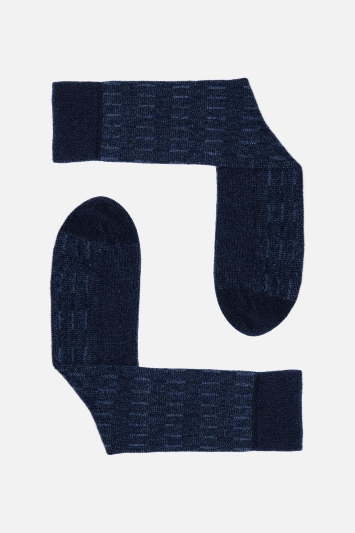 Aytuğ Erkek Lambswool (Koyun Yünü) Tekli Lacivert Soket Çorap - A-25096-L