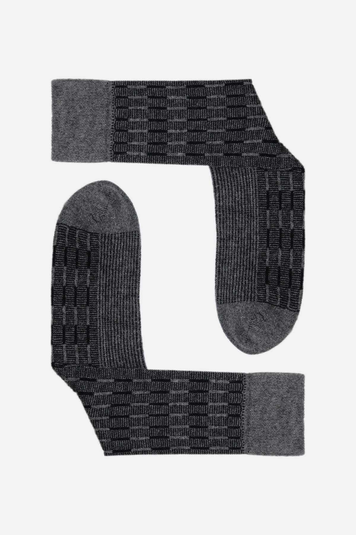 Aytuğ Erkek Kuzu Yünü (Lambswool) Tekli Füme Soket Çorap A 25096 F