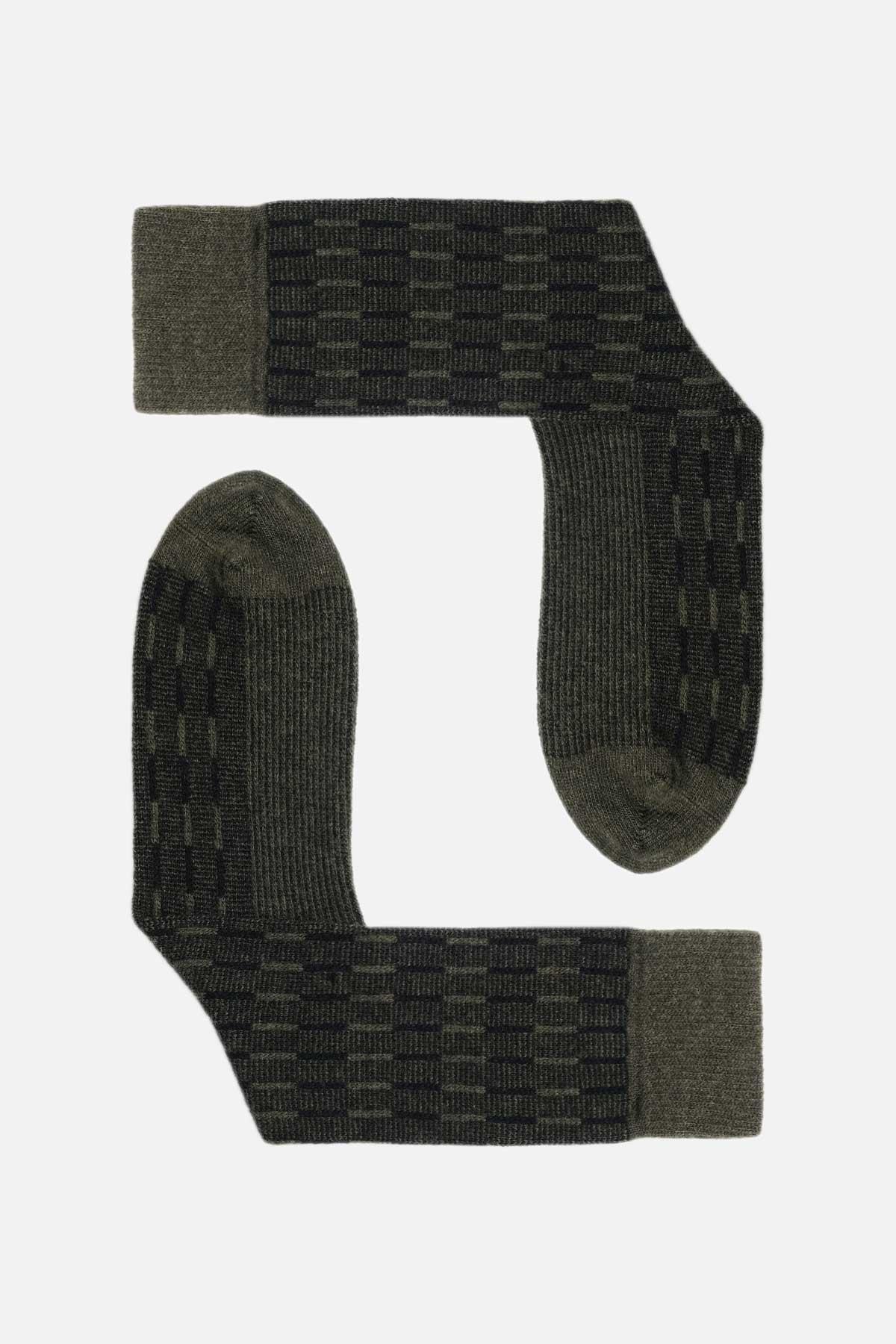 Aytuğ Erkek Kuzu Yünü (Lambswool) Tekli Haki Soket Çorap A 25096 H