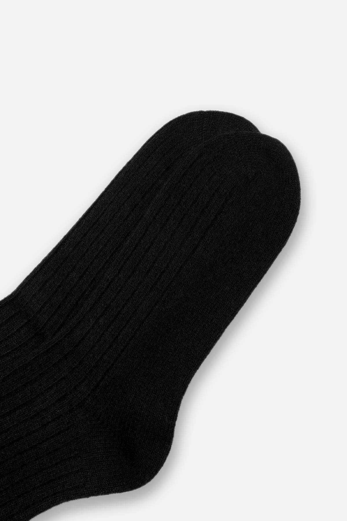 Aytuğ Erkek Kuzu Yünü (Lambswool) Tekli Siyah Soket Çorap A 25094 S