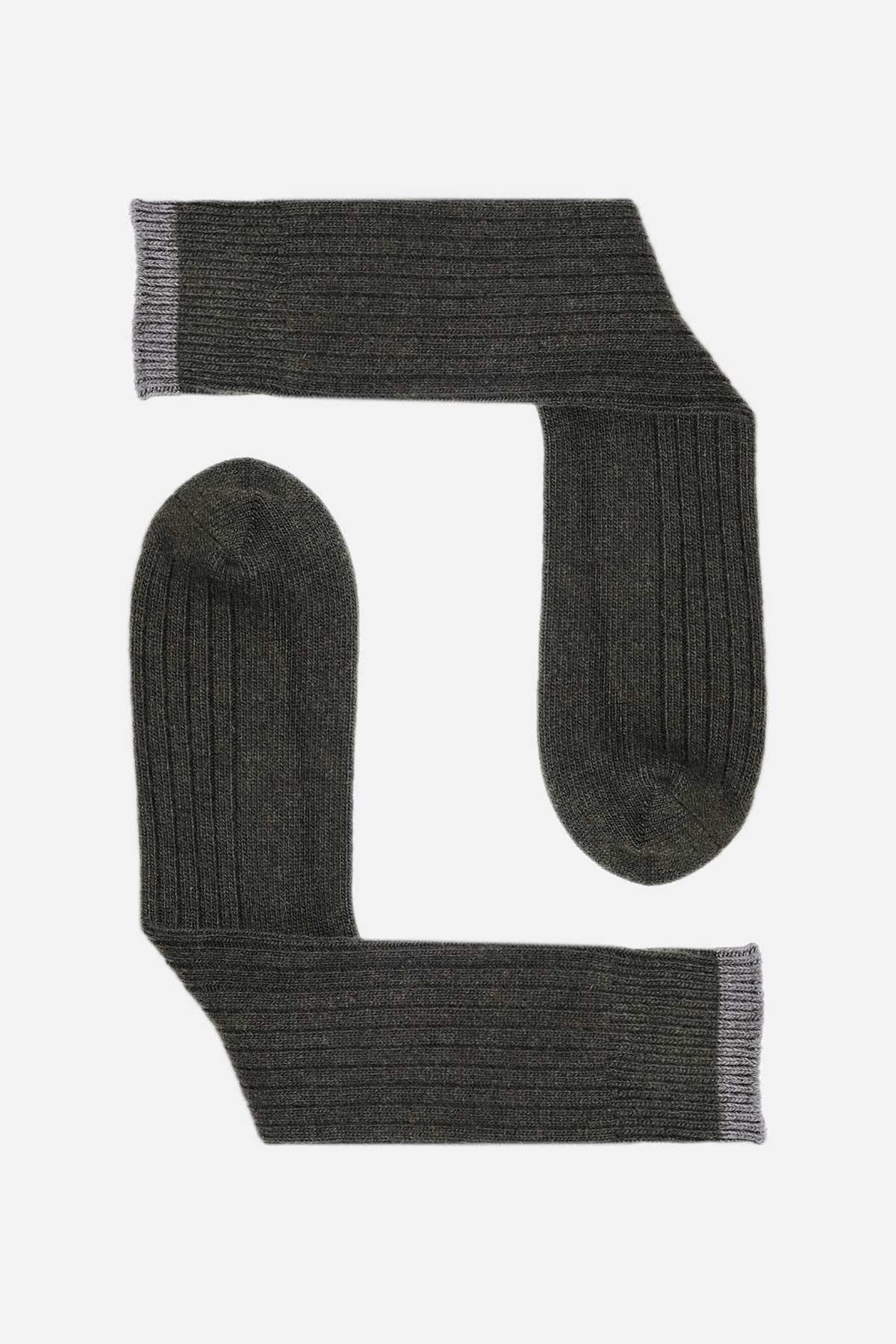 Aytuğ Erkek Kuzu Yünü (Lambswool) Tekli Haki Soket Çorap A 25094 H