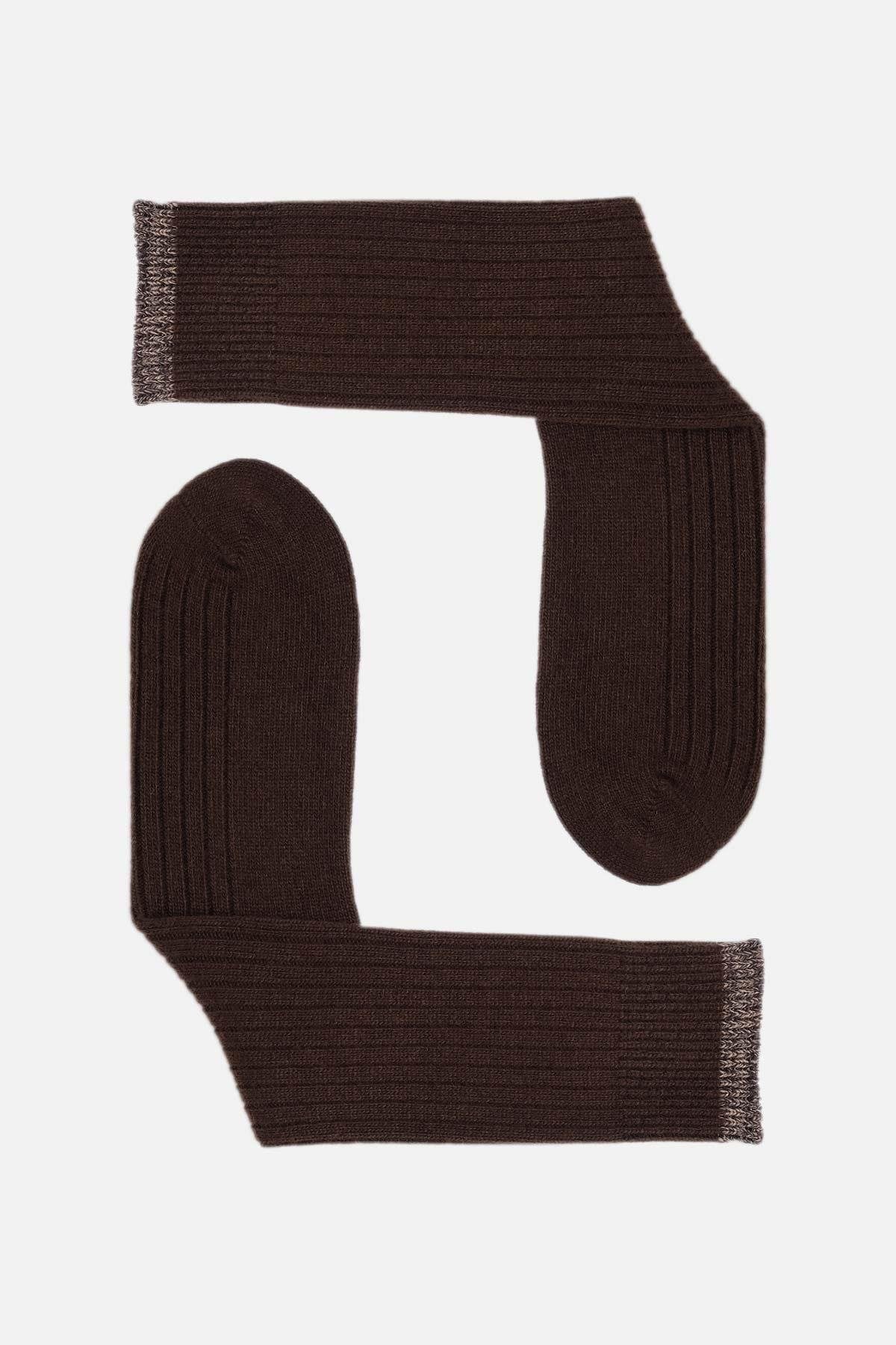 Aytuğ Erkek Kuzu Yüzü (Lambswool) Tekli Soket Çorap Kahverengi