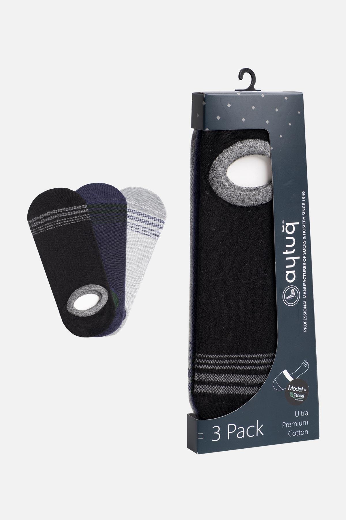 Aytuğ Men's Modal by Tencel™ 3 Pairs of Special Boxed Ballet Socks - 13304