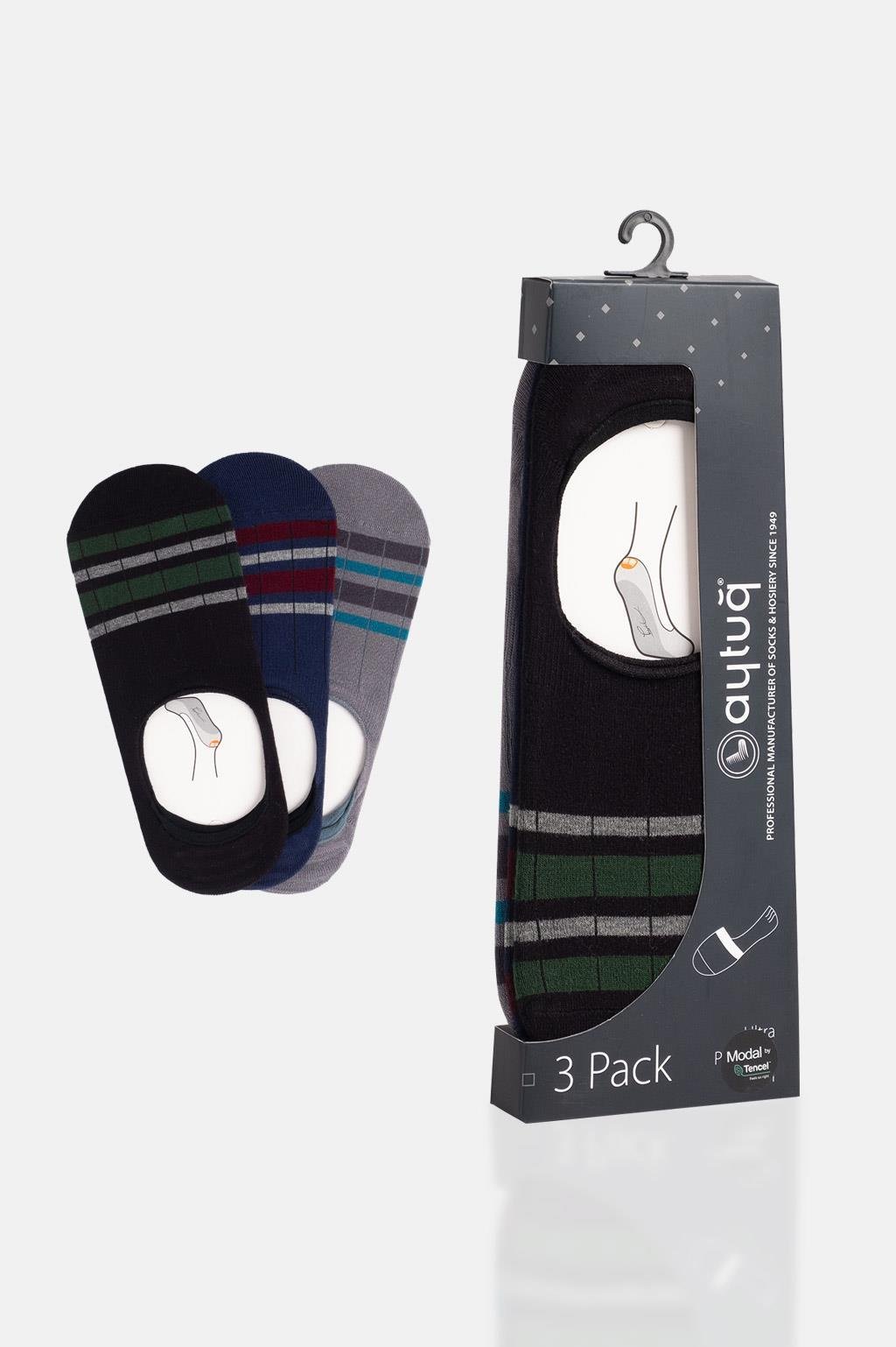 Aytuğ Men's Modal by Tencel™ 3 Pairs of Special Boxed Ballet Socks - 13311