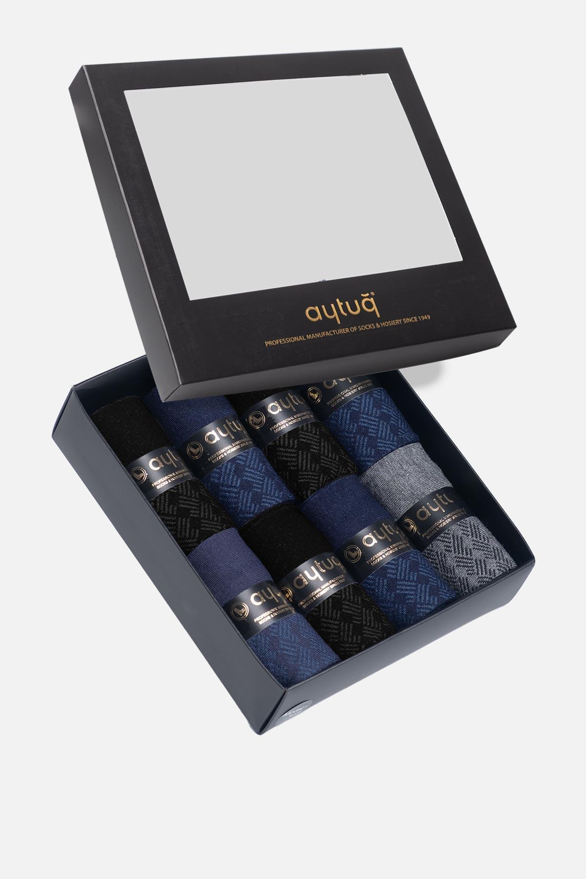 Aytuğ Men's Modal by Tencel™ 8 Pairs Special Boxed Booties Socks - 13246
