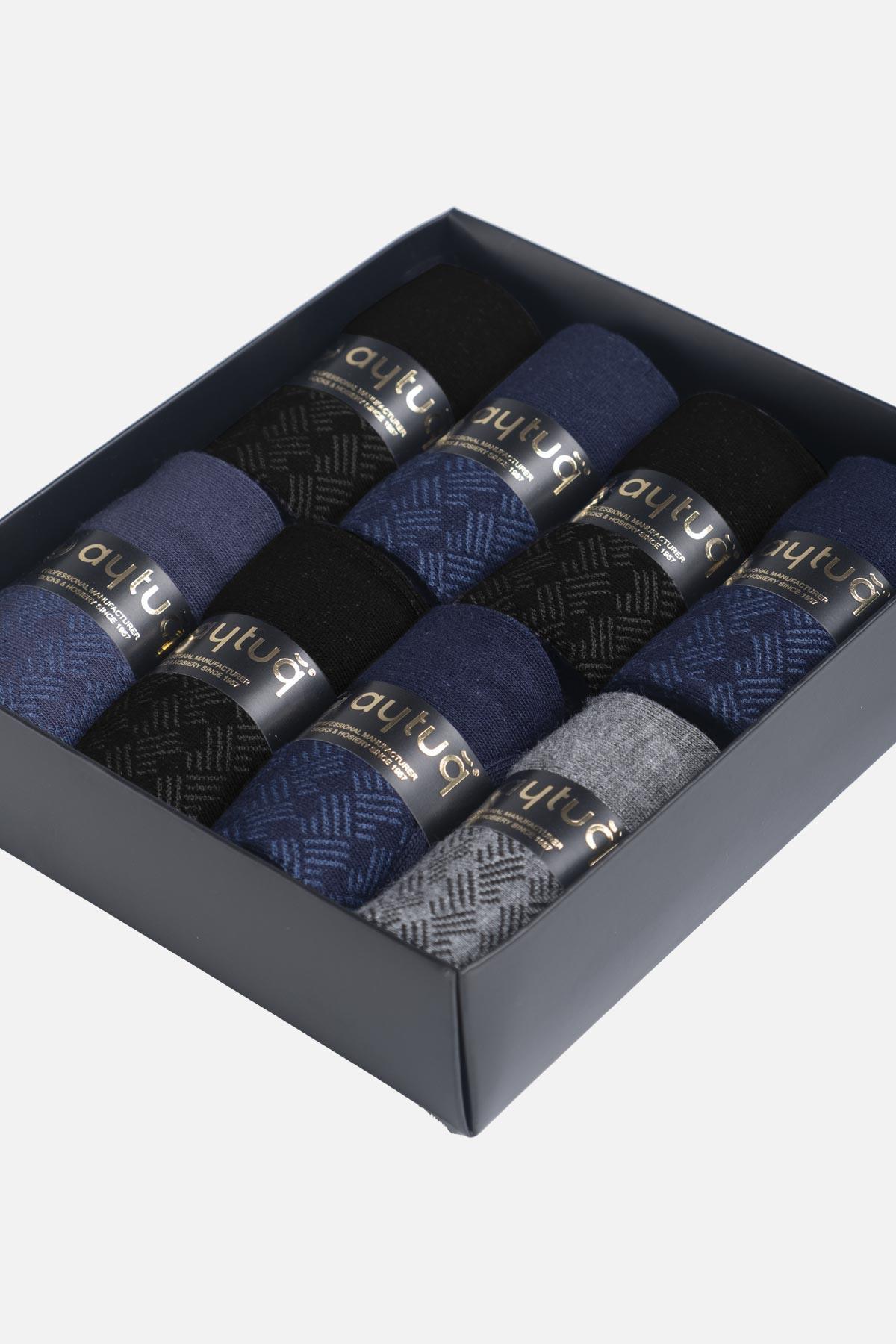 Aytuğ Men's Modal by Tencel™ 8 Pairs Special Boxed Booties Socks - 13246