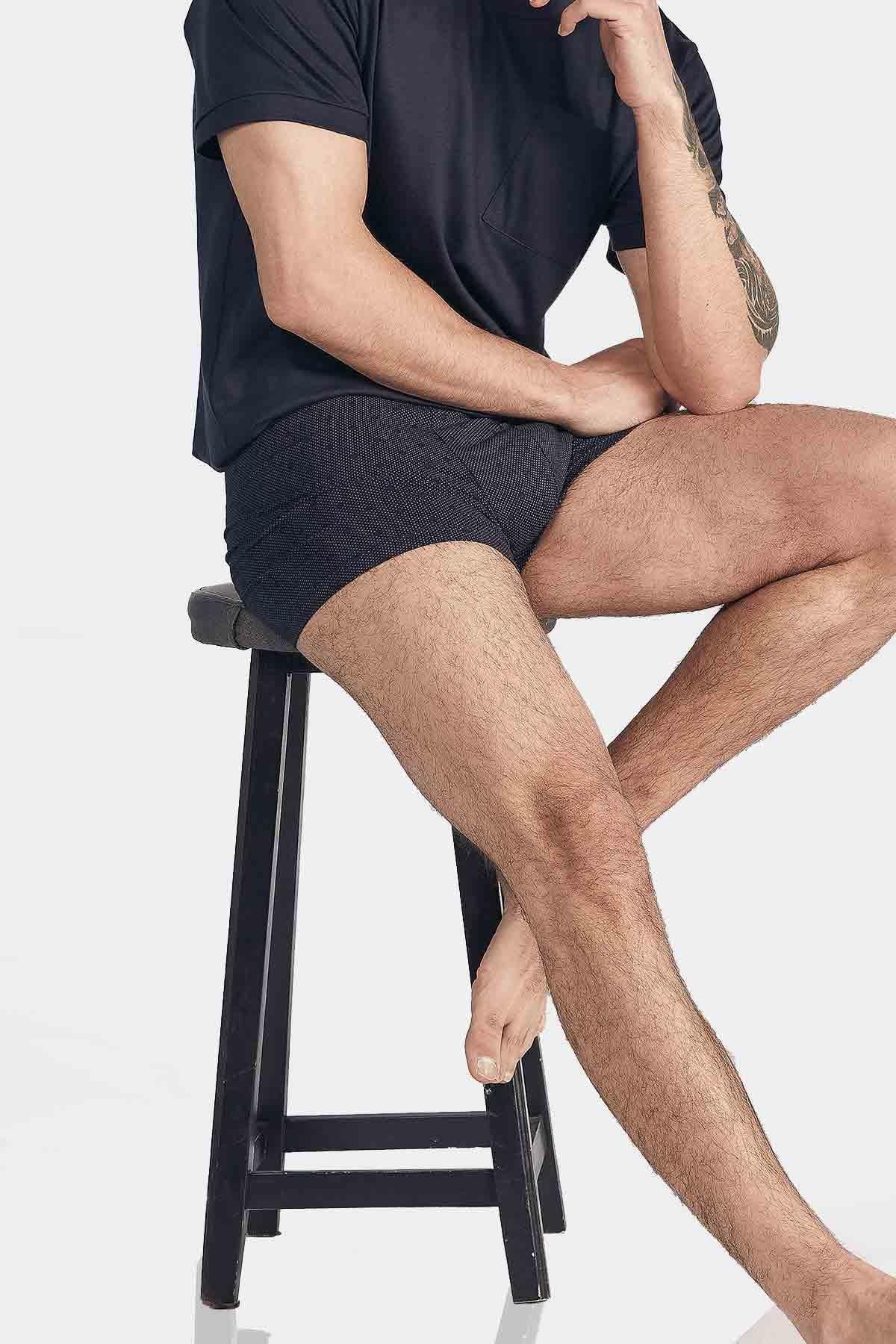Aytuğ Erkek Modal Lacivert ve Desenli 2'li Boxer