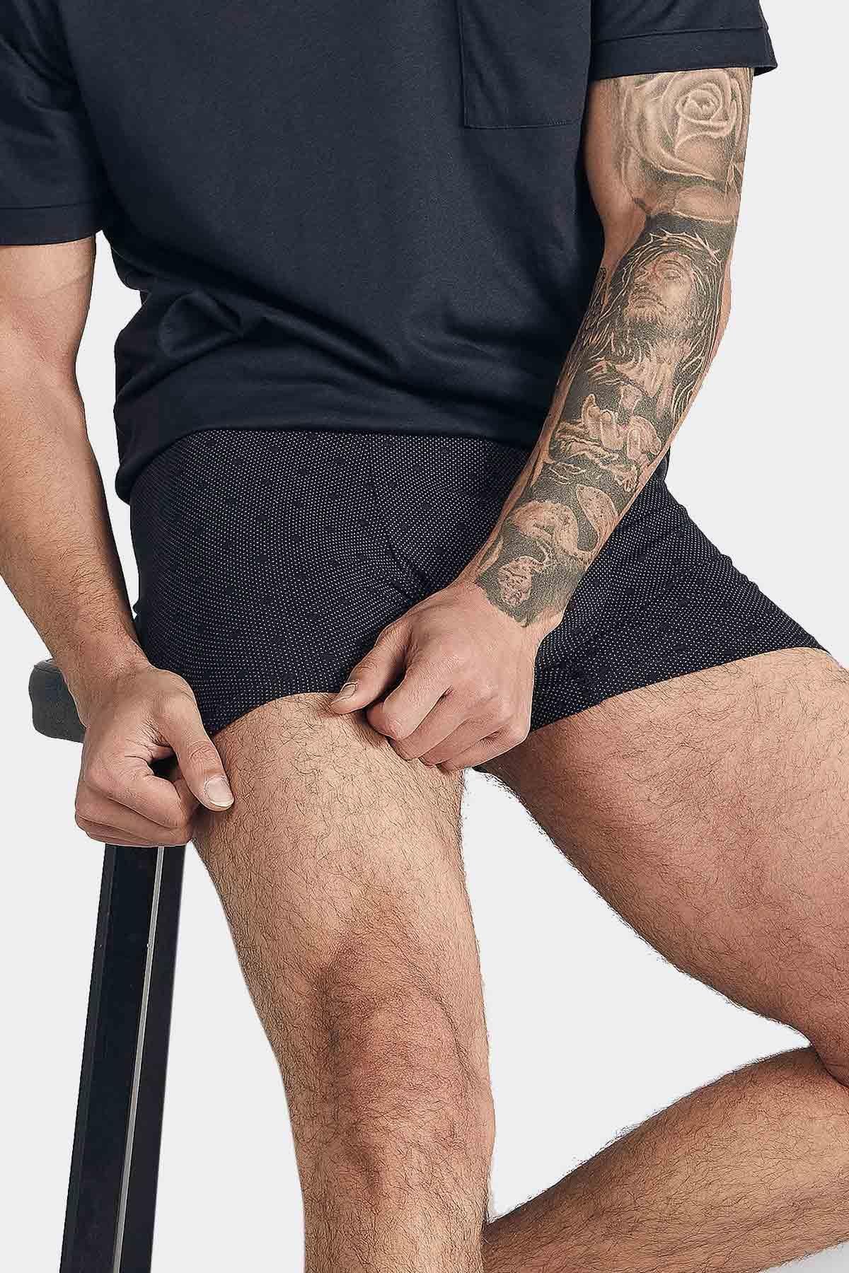 Aytuğ Erkek Modal Lacivert ve Desenli 2'li Boxer