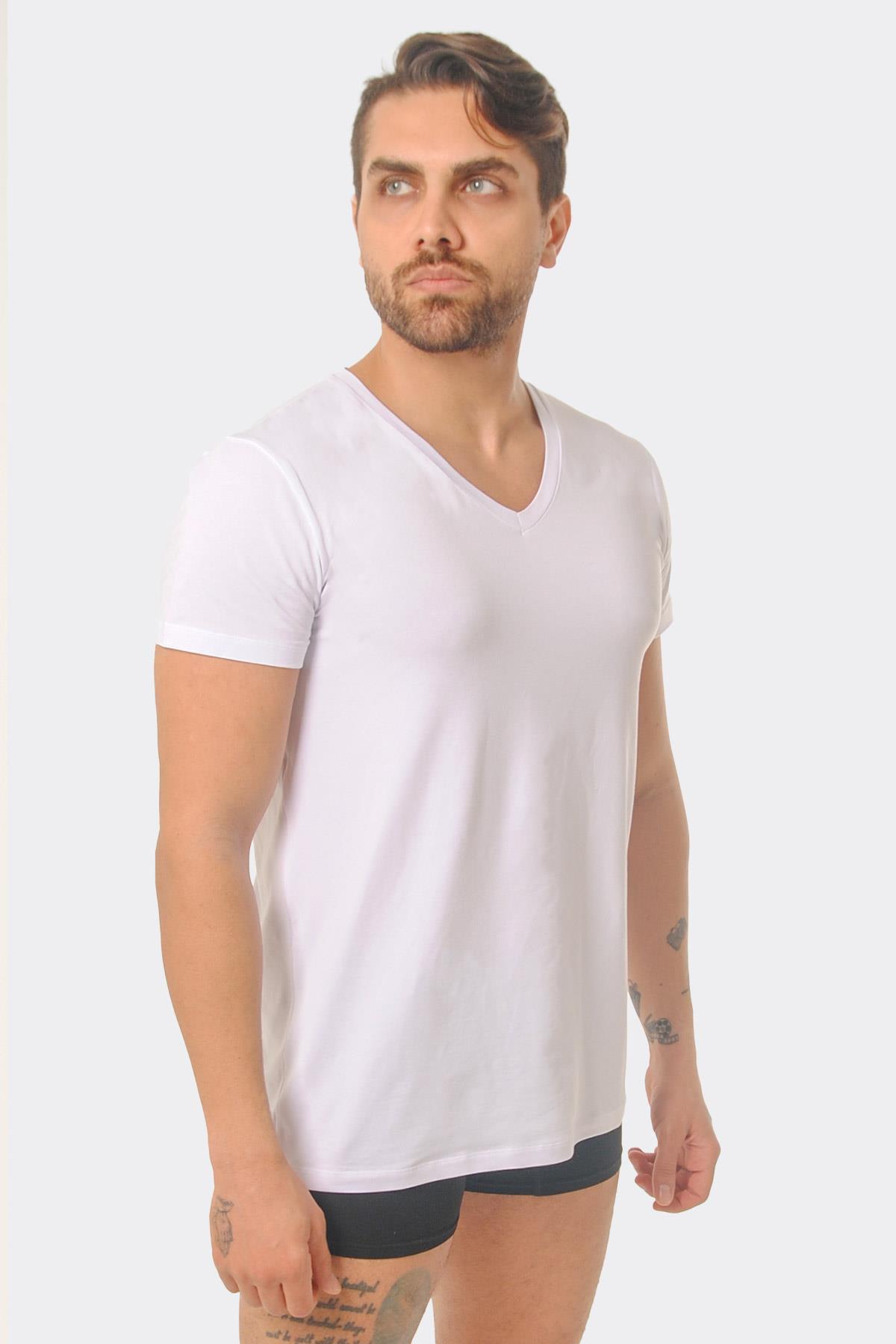 Aytuğ Men's Modal by Tencel™ V-Neck Undershirt-White