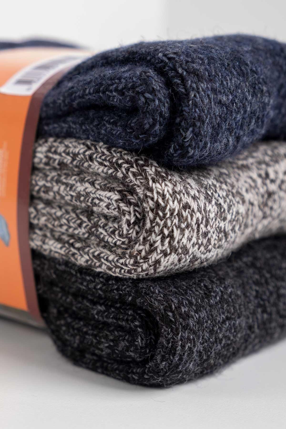 Aytuğ Men's Norwegian Towel Winter 3 Pack Home Socks - 6042