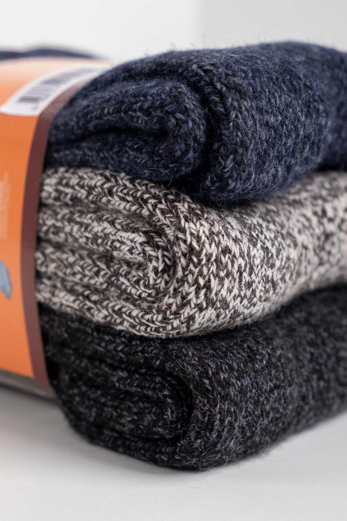 Aytuğ Erkek Norweger Merino Yünü Kışlık 3'lü Soket Bot Çorabı Çok Renkli