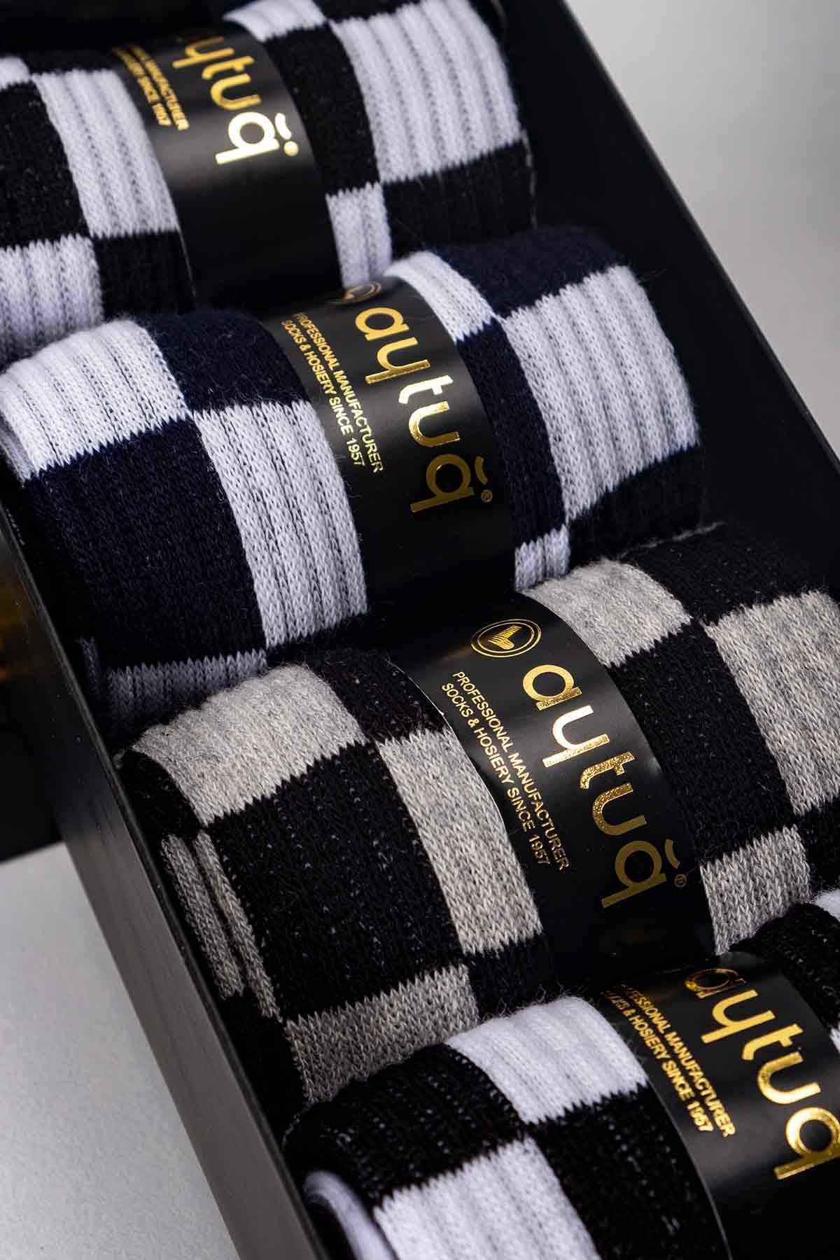 Aytuğ Men's Cotton 4 Pairs Special Boxed Socks - 55403