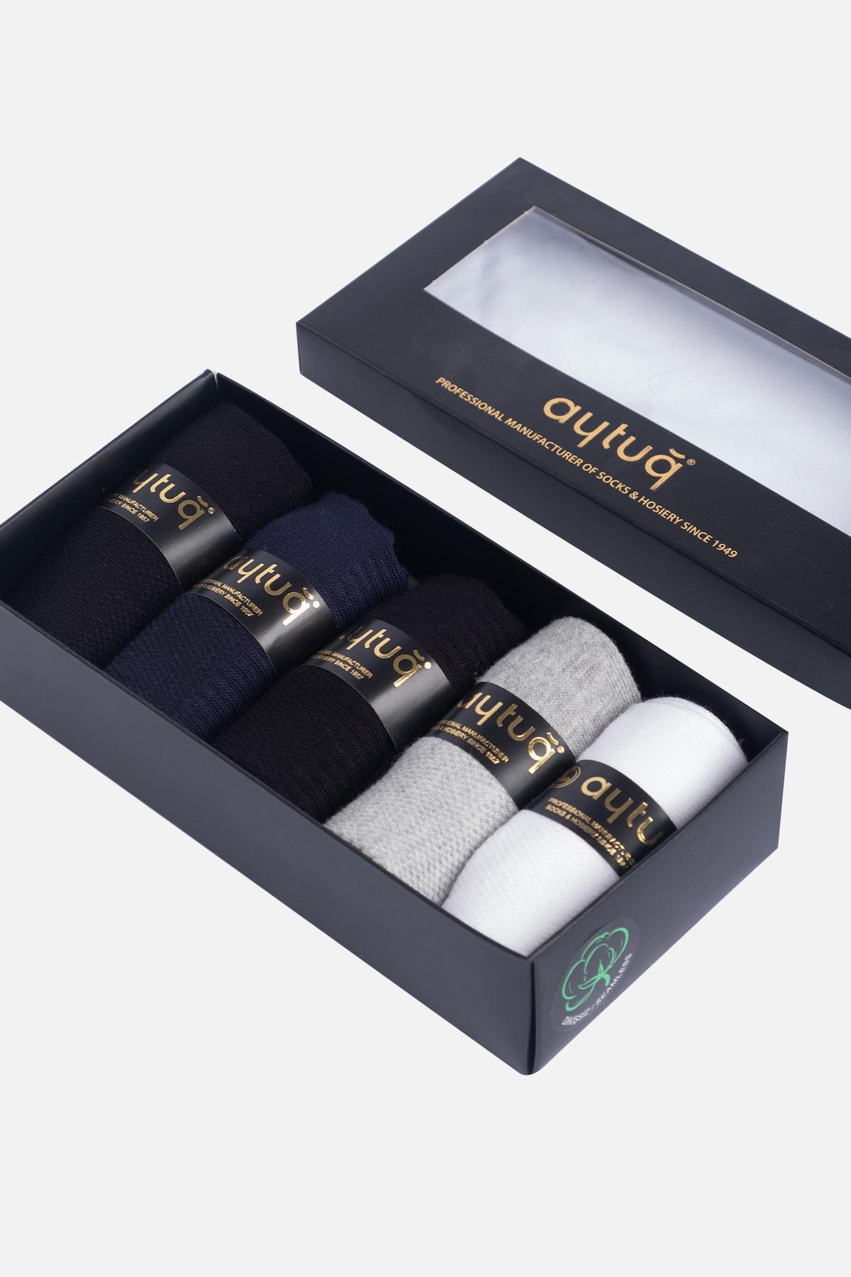 Aytuğ Men's Cotton 5 Pairs Special Boxed Sports Ballet Socks - 55400