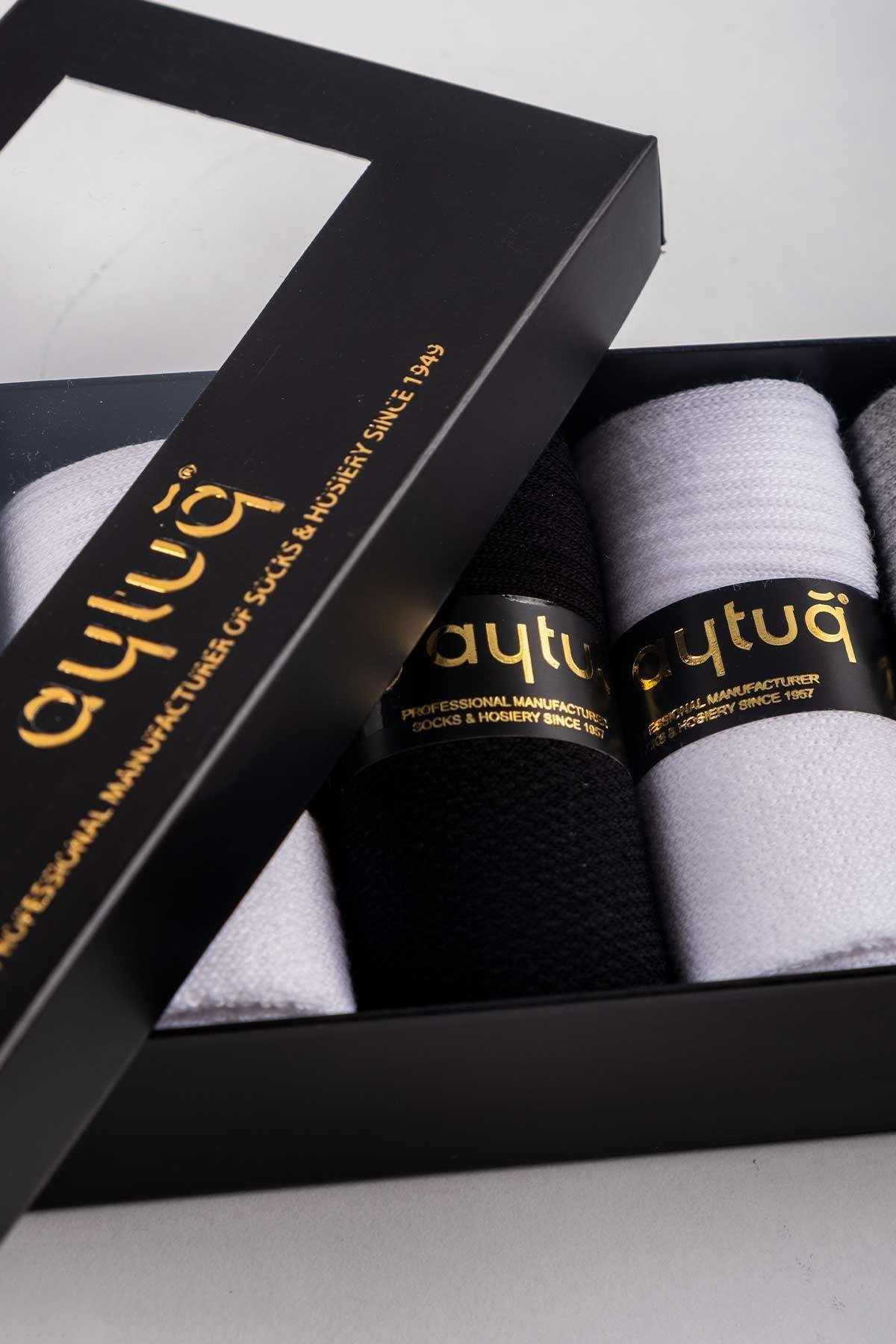 Aytuğ Men's Cotton 5 Pairs Special Boxed Booties Socks - 55409