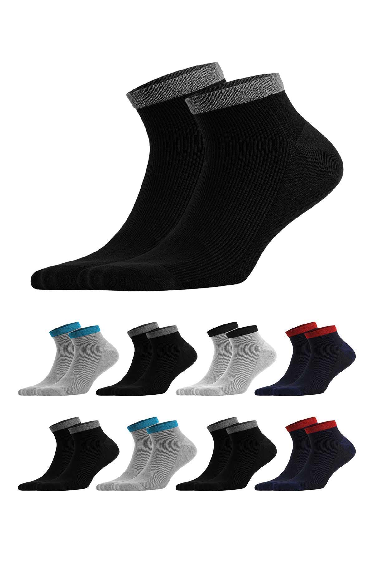 Aytuğ Men's Cotton 8 Pairs Special Boxed Booties Socks - 11242-2