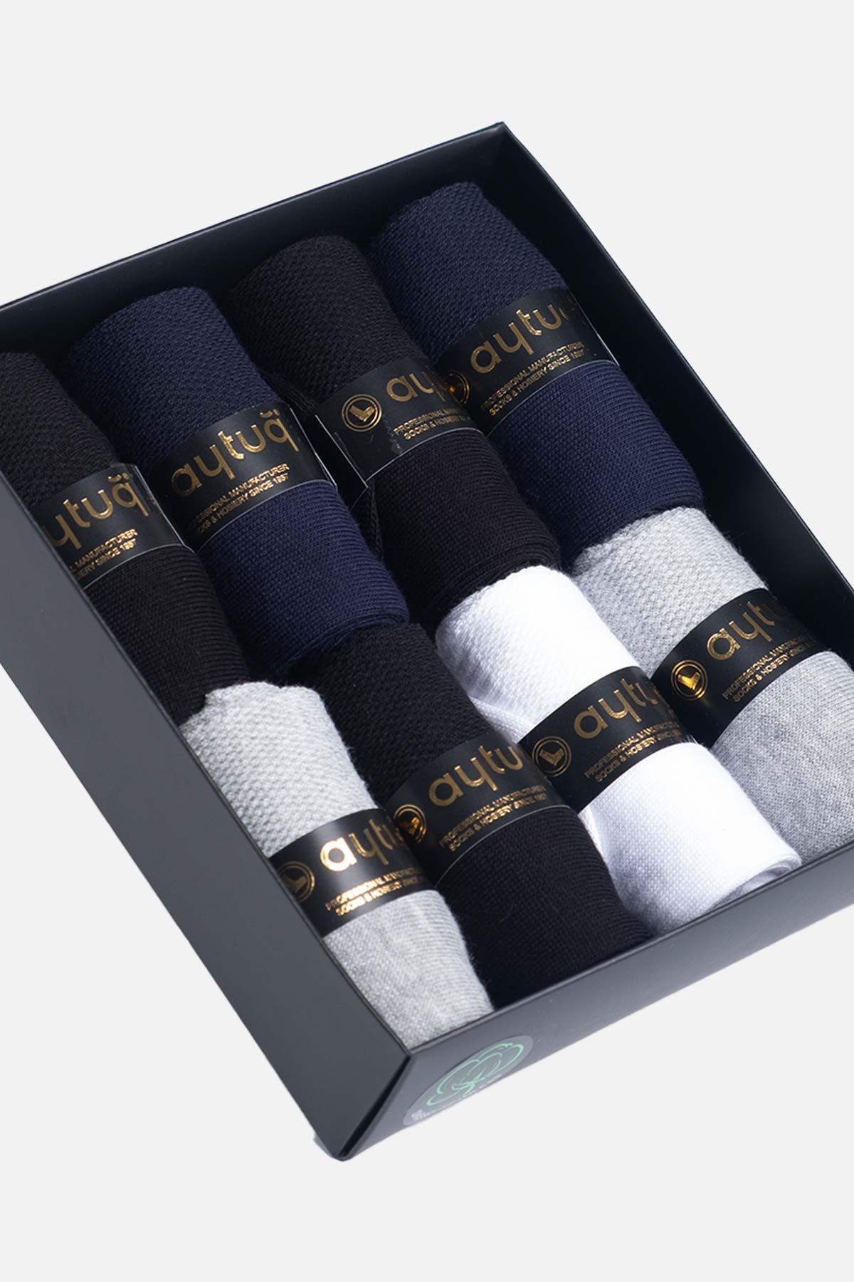 Aytuğ Men's Cotton 8 Pairs Special Boxed Sports Ballet Socks - 55400