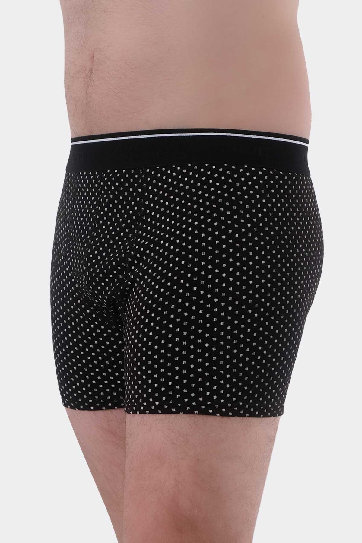 Aytuğ Erkek Pamuklu Desenli Siyah 2'li Boxer ZMB 2