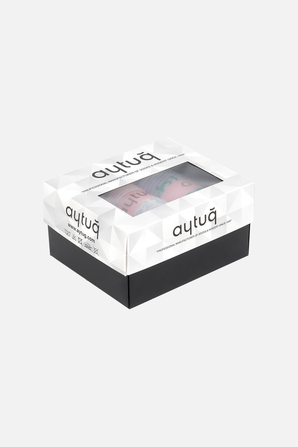 Aytug 3 Pairs of Women's Bamboo Multicolored Socket Socks in Custom Box – 43052-1