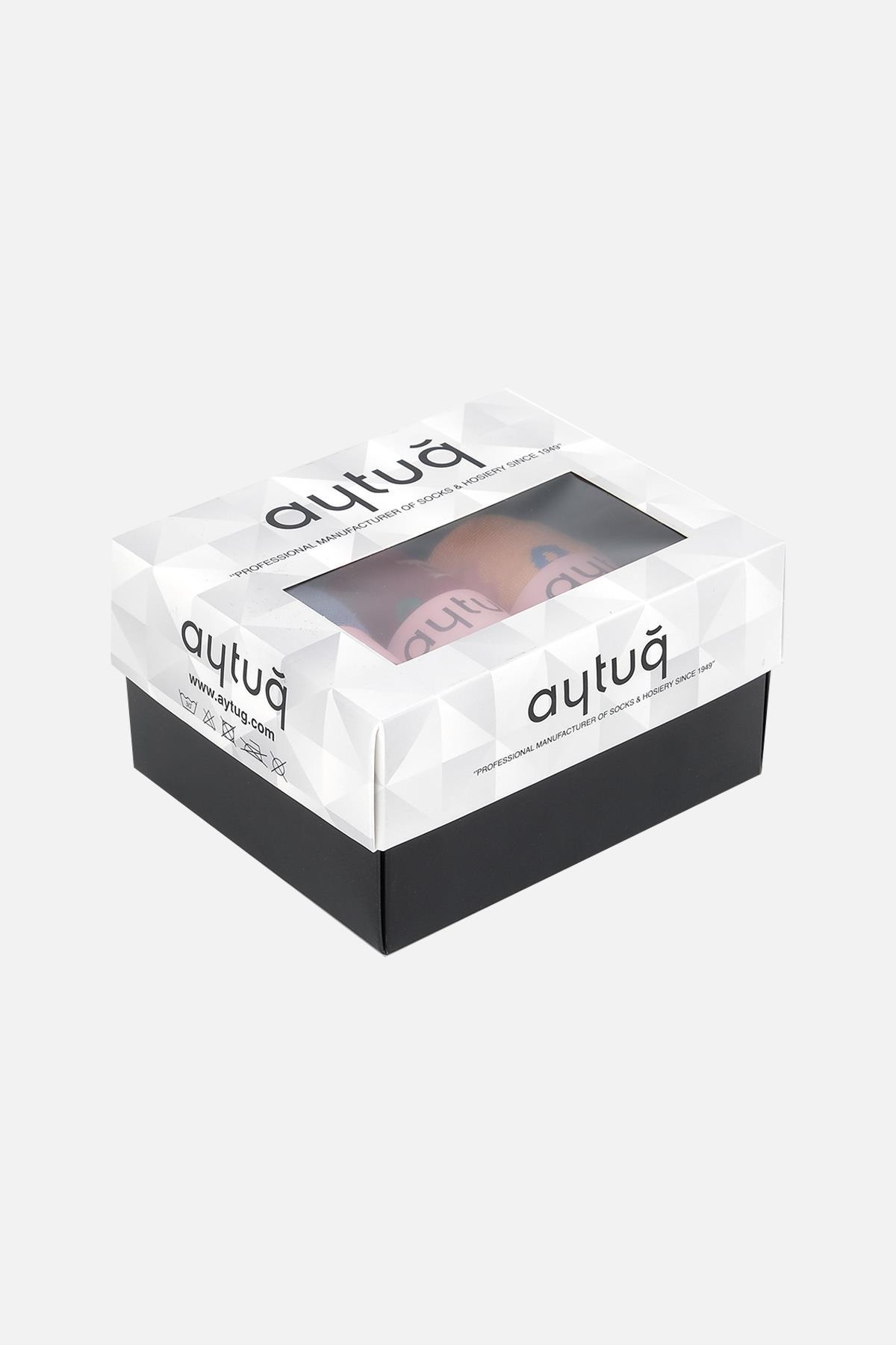 Aytug 3 Pairs of Women Bamboo Multicolored Socket Socks in Custom Box – 43051-2