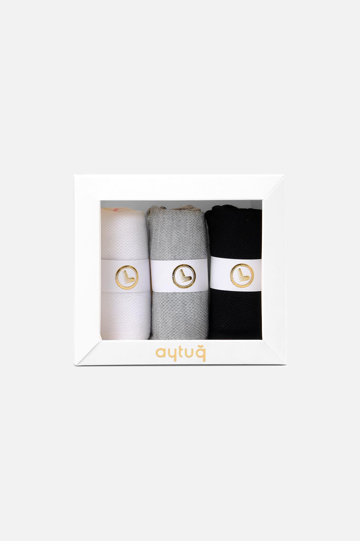 Aytuğ Kadın Bambu 3 Çift Özel Kutulu Çok Renkli Patik Çorap - 34273-1