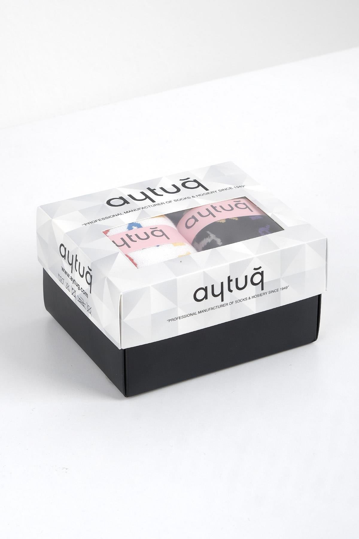 Aytuğ Kadın Bambu 4 Çift Özel Kutulu Çok Renkli Soket Çorap - 43051-1