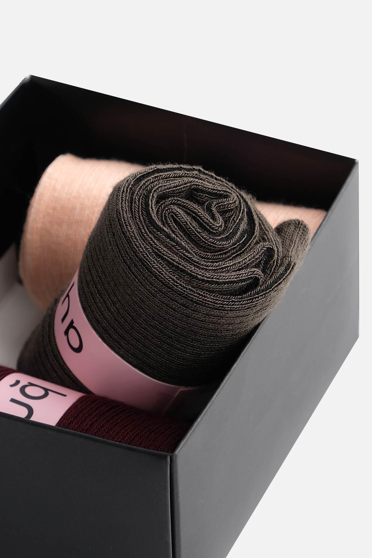 Aytug 3 Pairs of Women's Modal by Tencel™ Multicolored Socket Socks in Custom Box – 42036-2