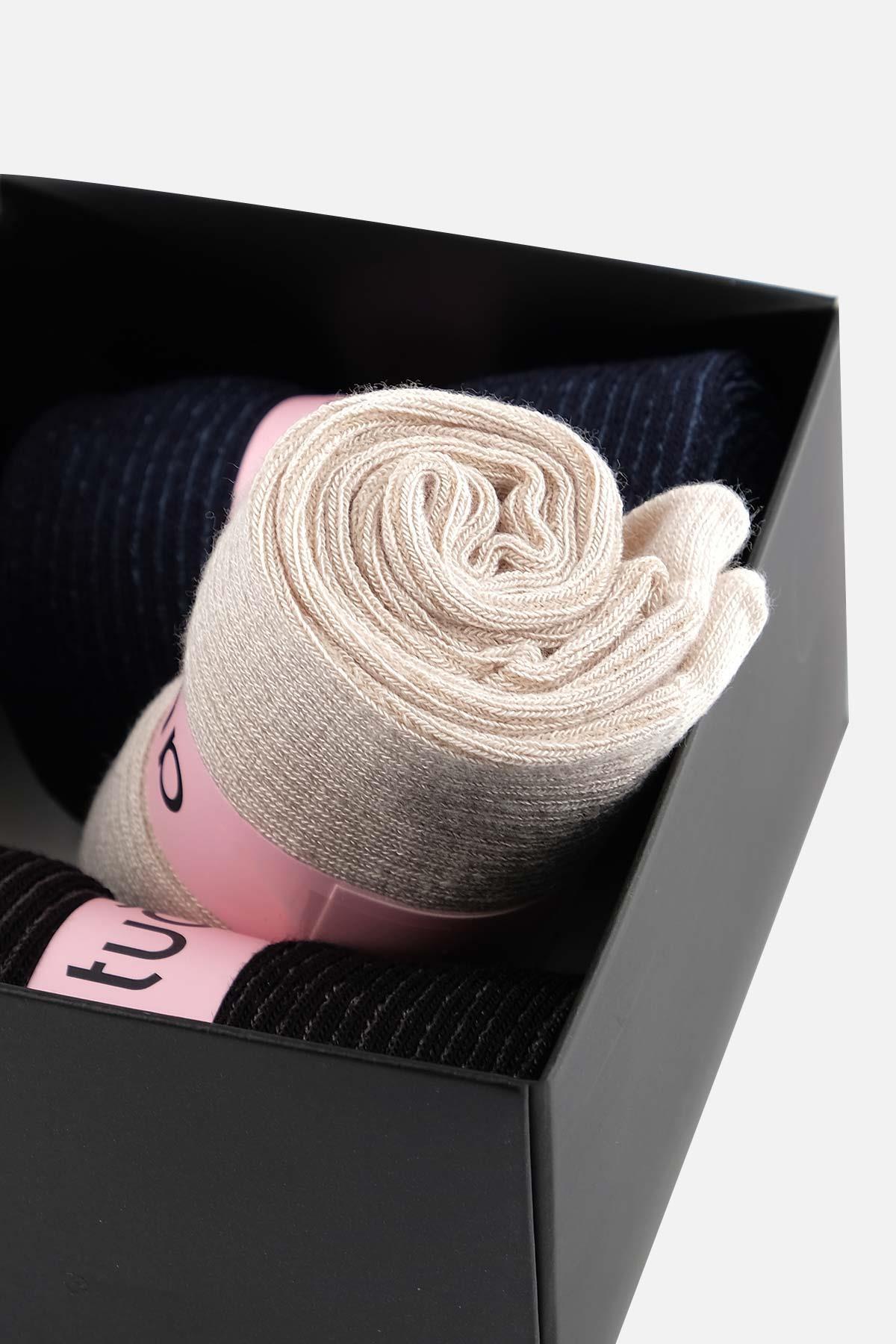 Aytug 3 Pairs of Women's Modal by Tencel™ Multicolored Socket Socks in Custom Box – 42036-1