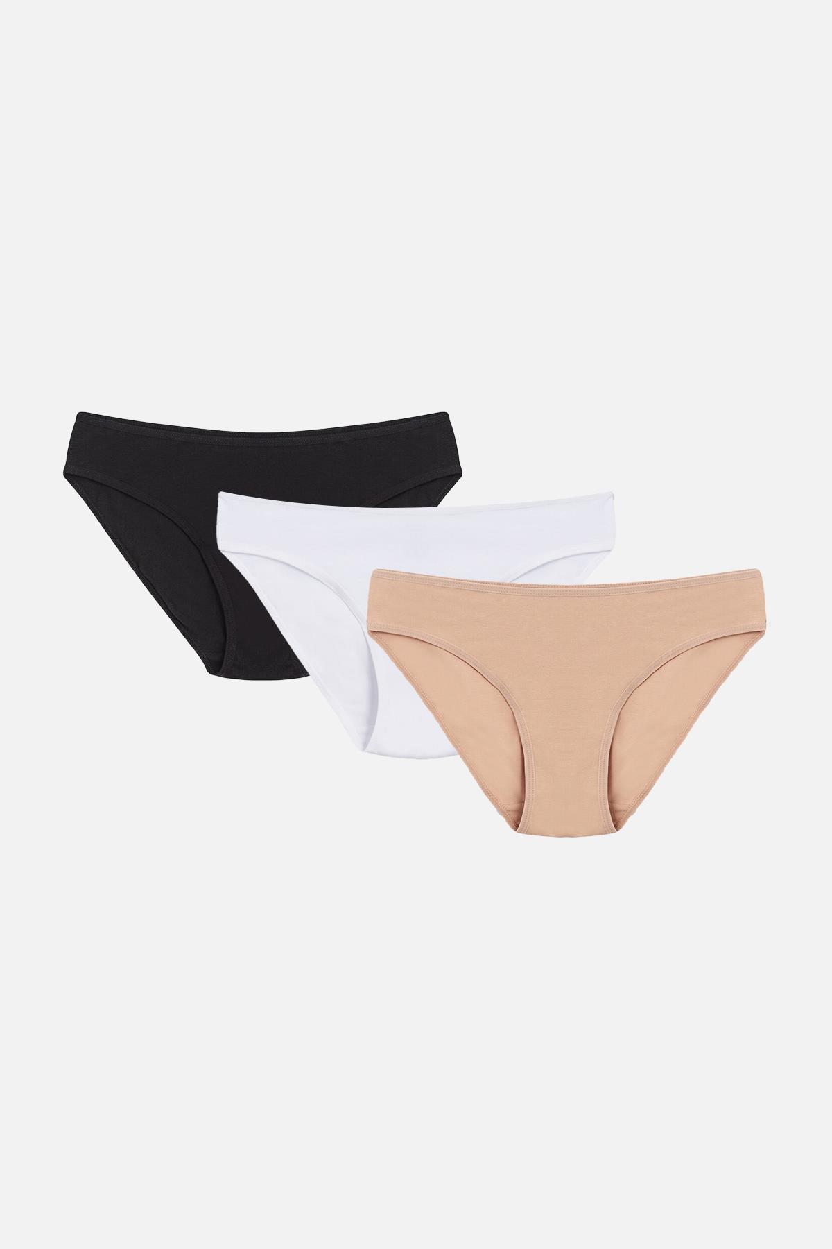 Aytuğ Kadın Modal İnce Kenar 3'lü Slip Külot Karışık Renkli