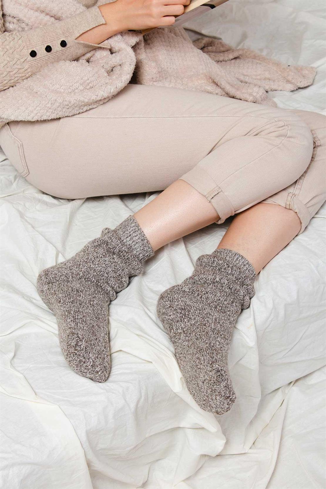 Aytuğ Women's Norway Towel Winter 3-pack Home Socks - 2038