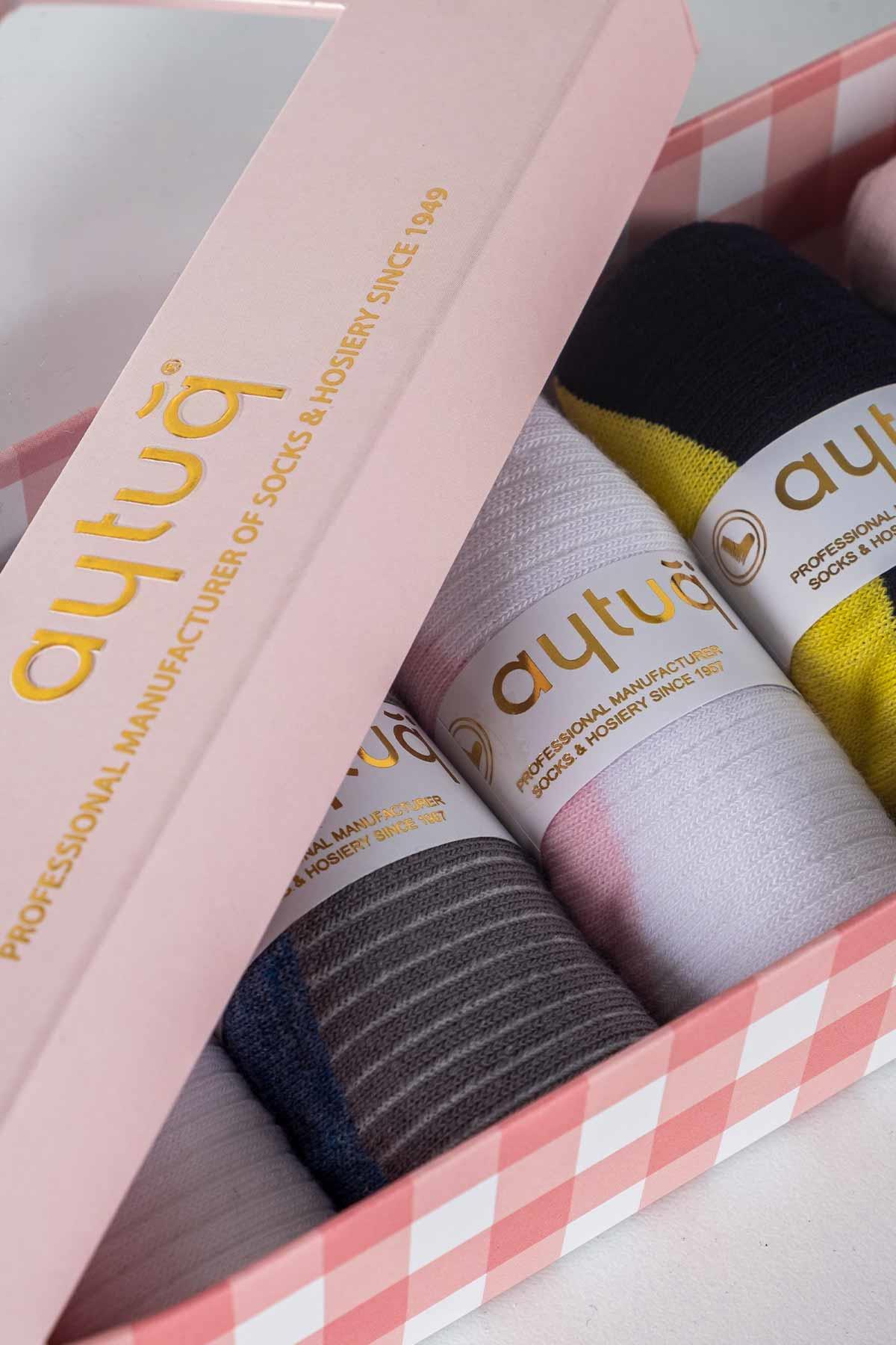 Aytuğ Women 5 Pairs of Cotton Booties Socks With Special Box - 31253
