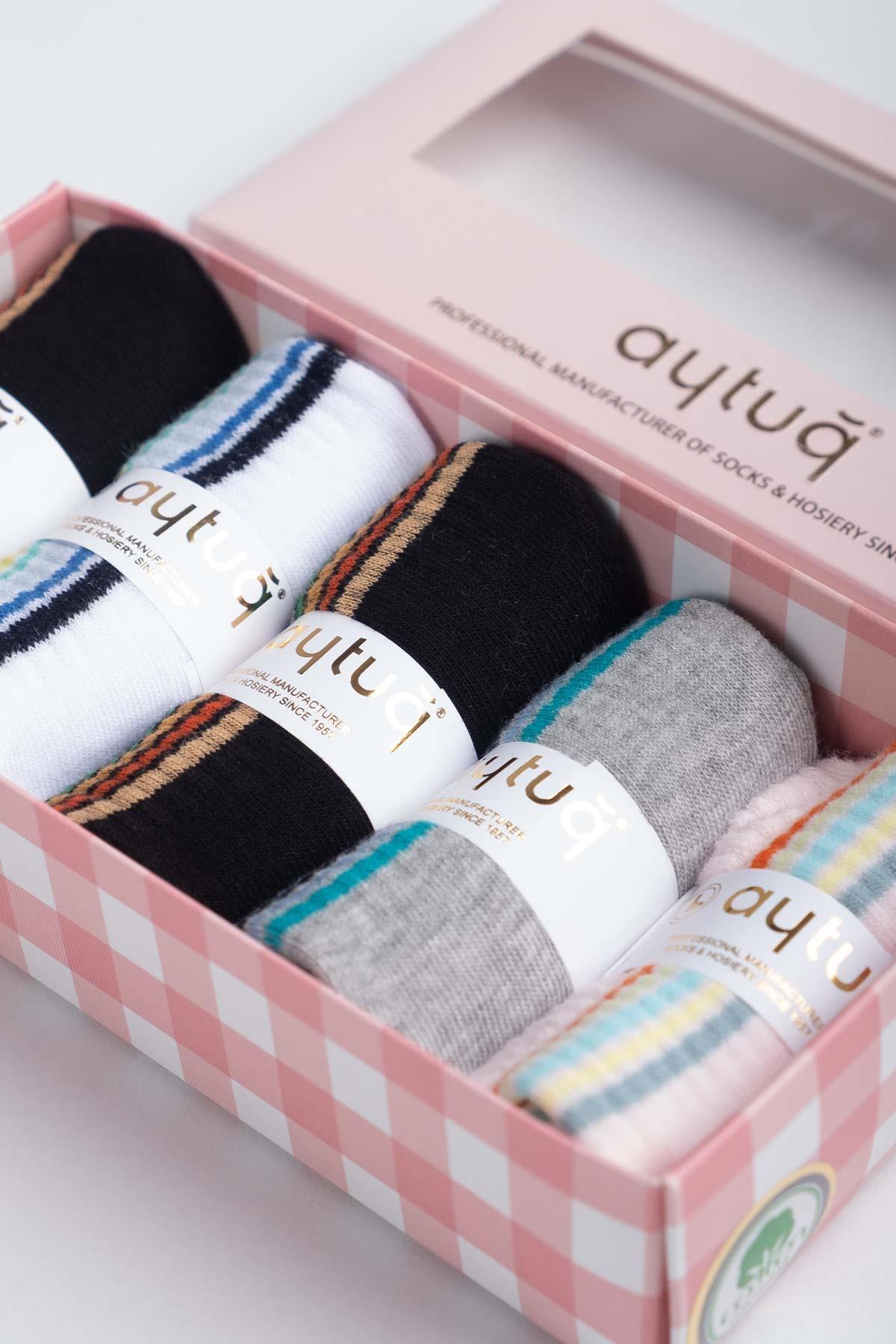 Aytuğ Women's Cotton 5 Pairs Special Boxed Short Ankle Socks - 31019