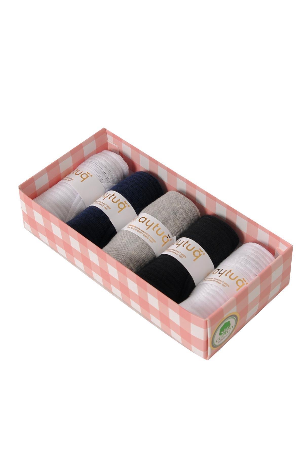 Aytuğ Women's Cotton 5 Pairs Sports Booties Socks With Special Box 55200-1
