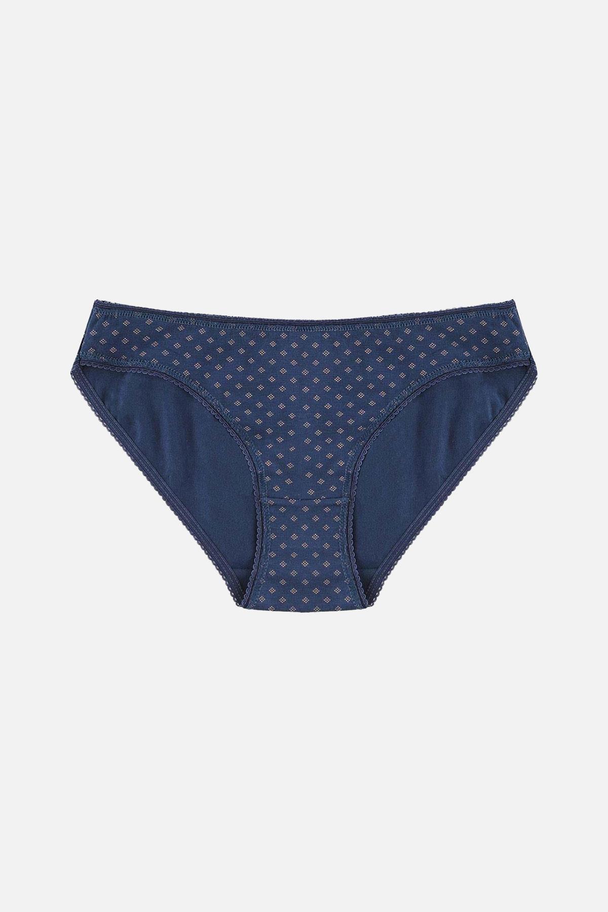 Aytuğ Kadın Pamuklu Orta Kalın 3'lü Çok Renkli Slip Külot - Desen 5