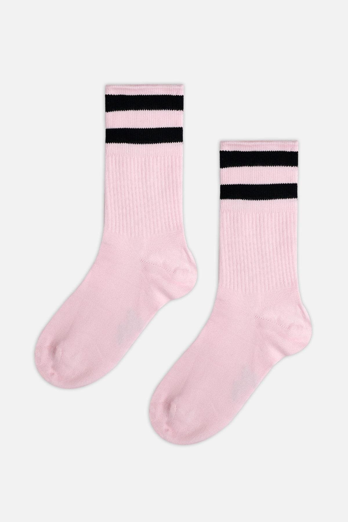 Aytuğ Kadın Pamuklu Tekli Kolej Çorabı Açık Pembe
